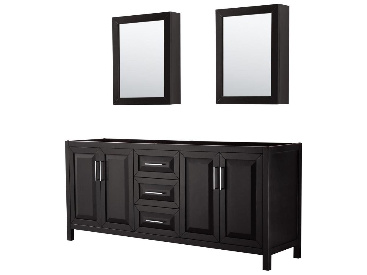 Wyndham Collection Daria 79" Dark Espresso Vanity with Medicine Cabinet