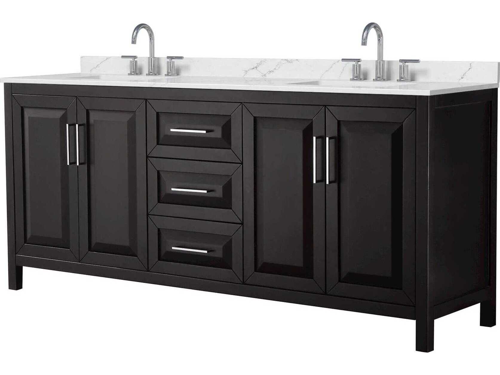 Wyndham Collection Daria 80" Dark Espresso Vanity