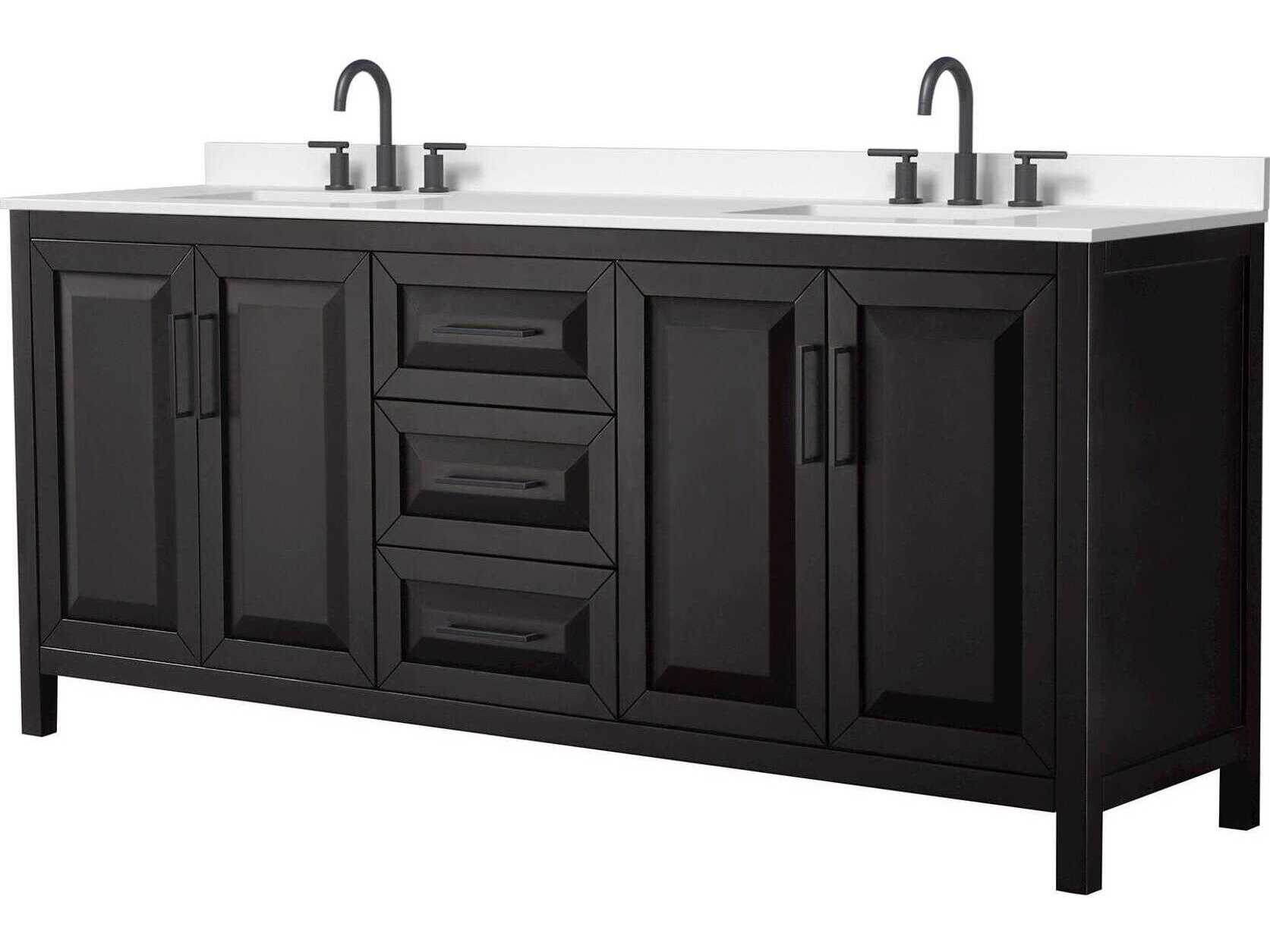 Wyndham Collection Daria 80" Dark Espresso Vanity