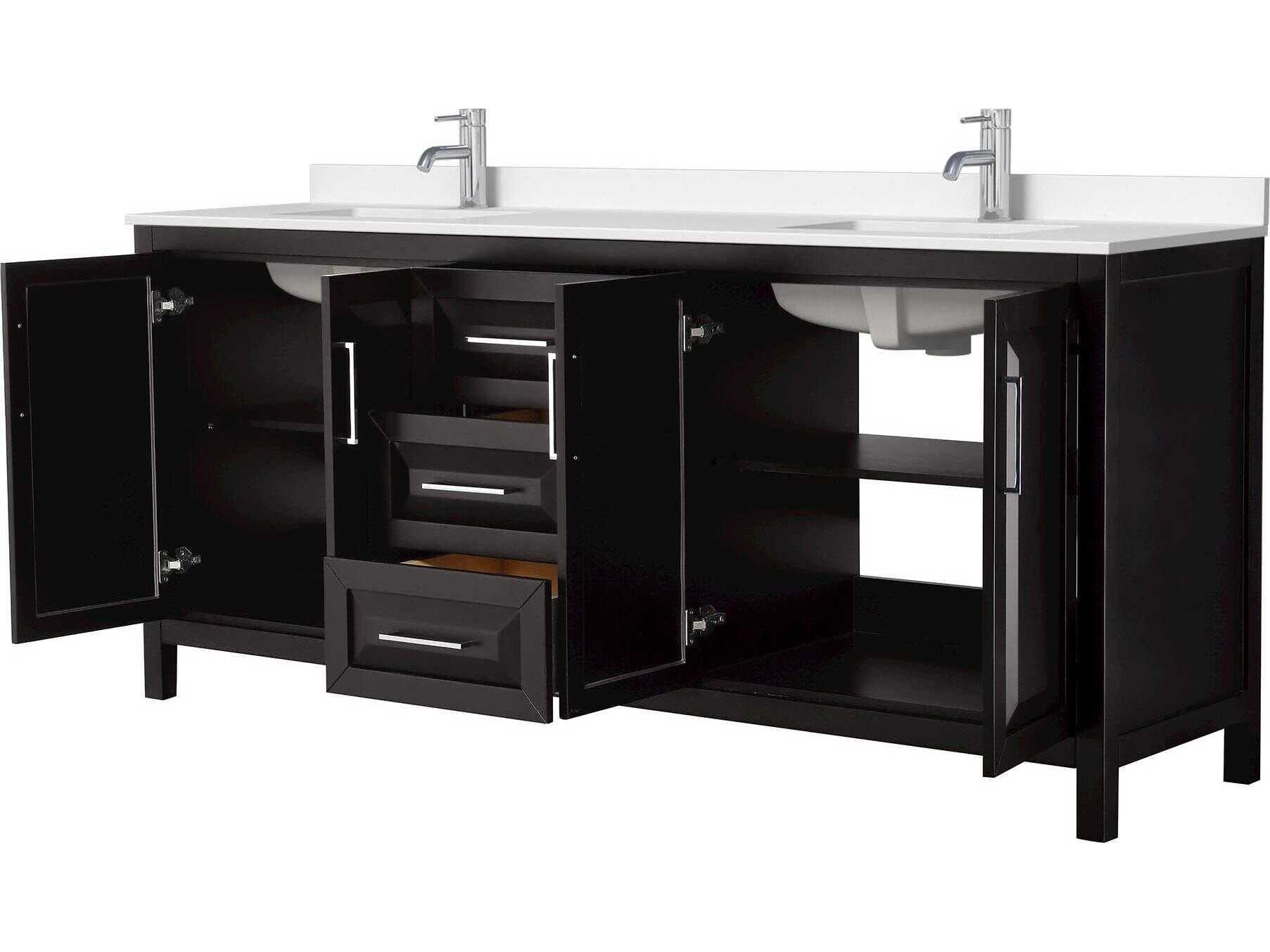 Wyndham Collection Daria 80" Dark Espresso Vanity