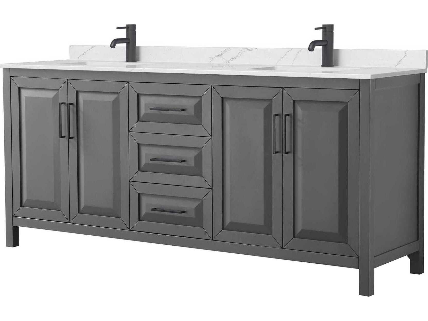 Wyndham Collection Daria 80" Dark Gray Vanity