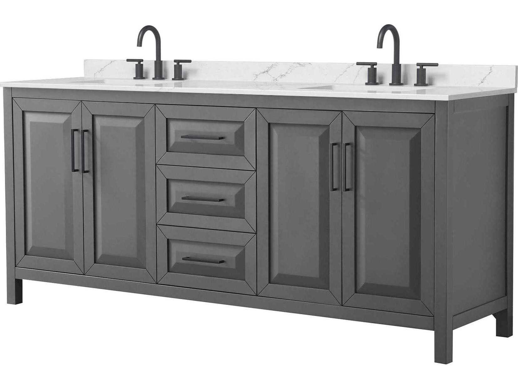Wyndham Collection Daria 80" Dark Gray Vanity