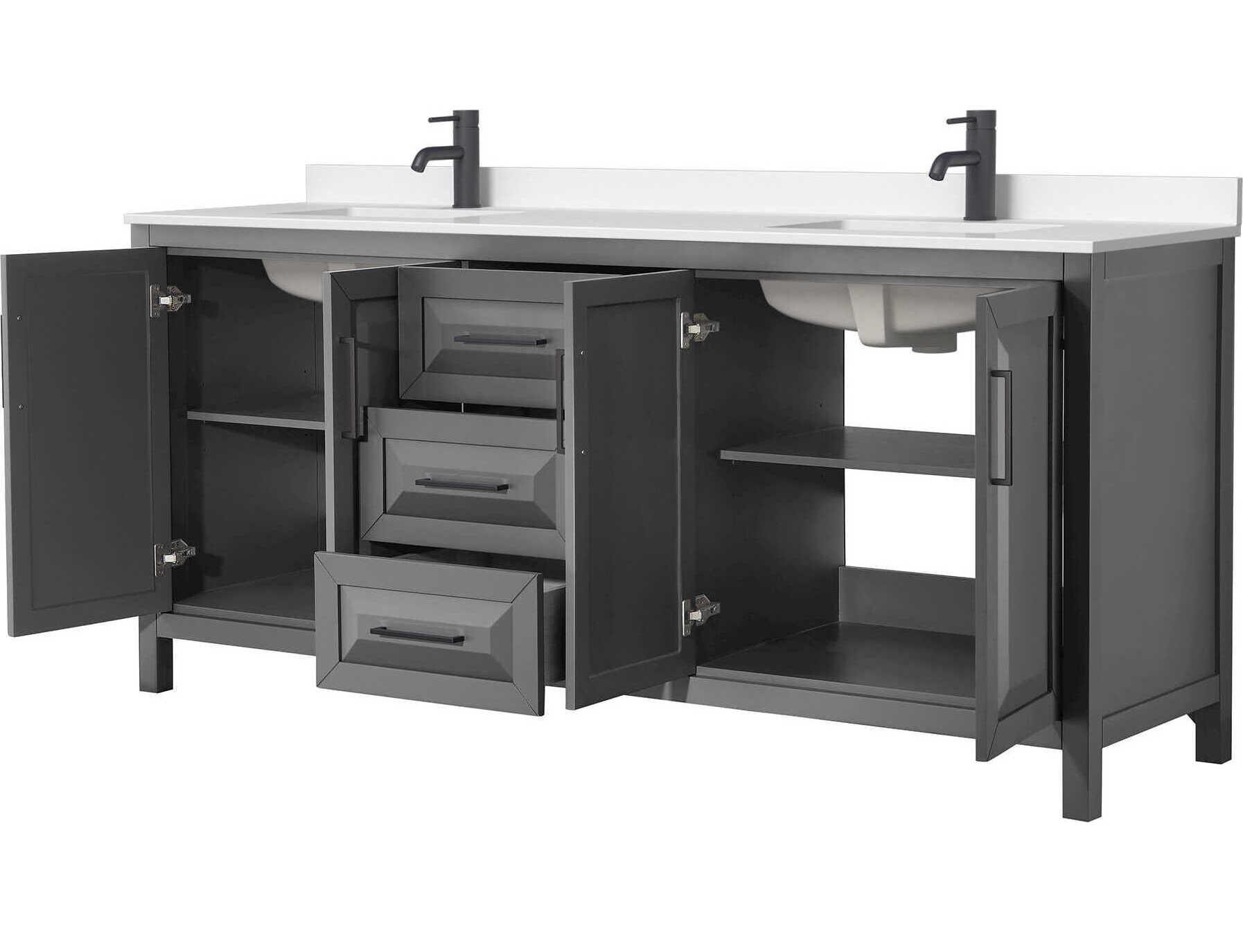 Wyndham Collection Daria 80" Dark Gray Vanity