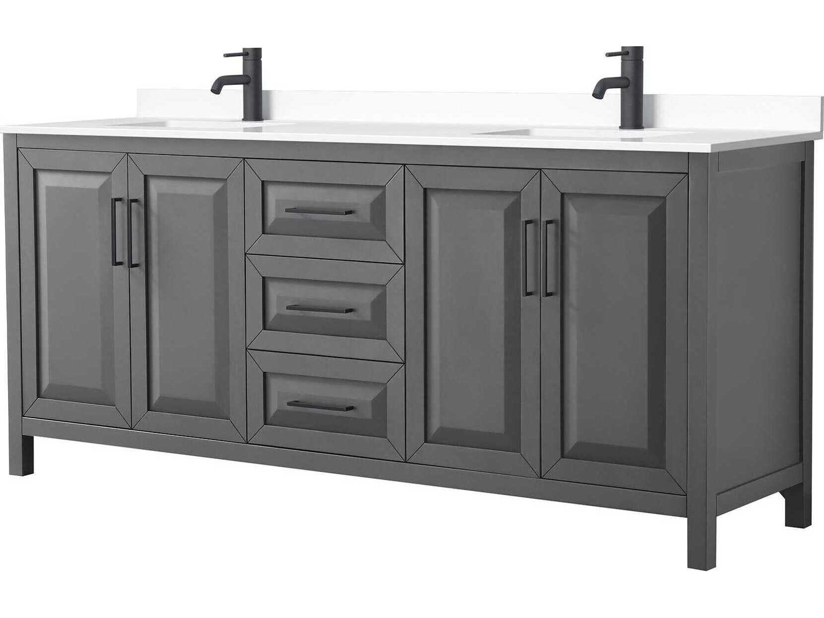 Wyndham Collection Daria 80" Dark Gray Vanity