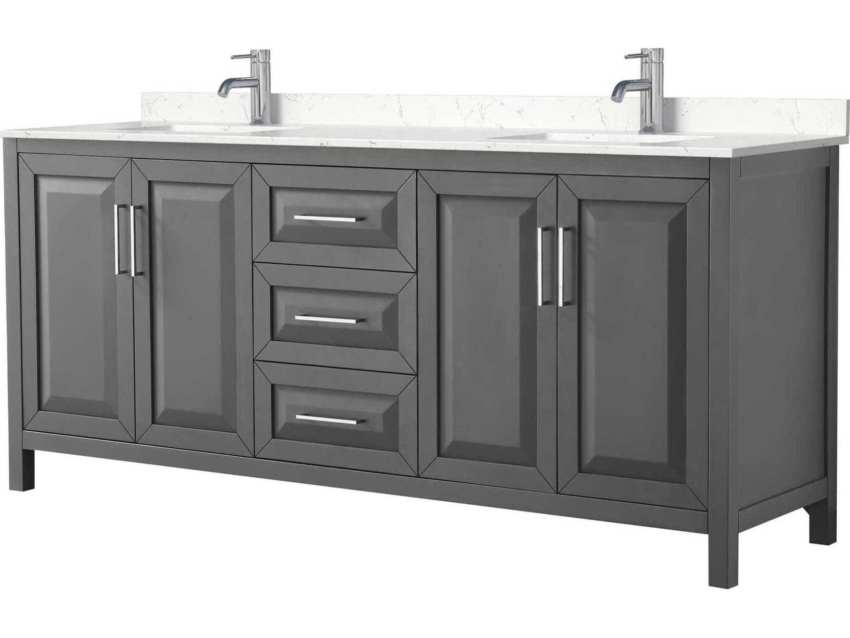 Wyndham Collection Daria 80" Dark Gray Vanity