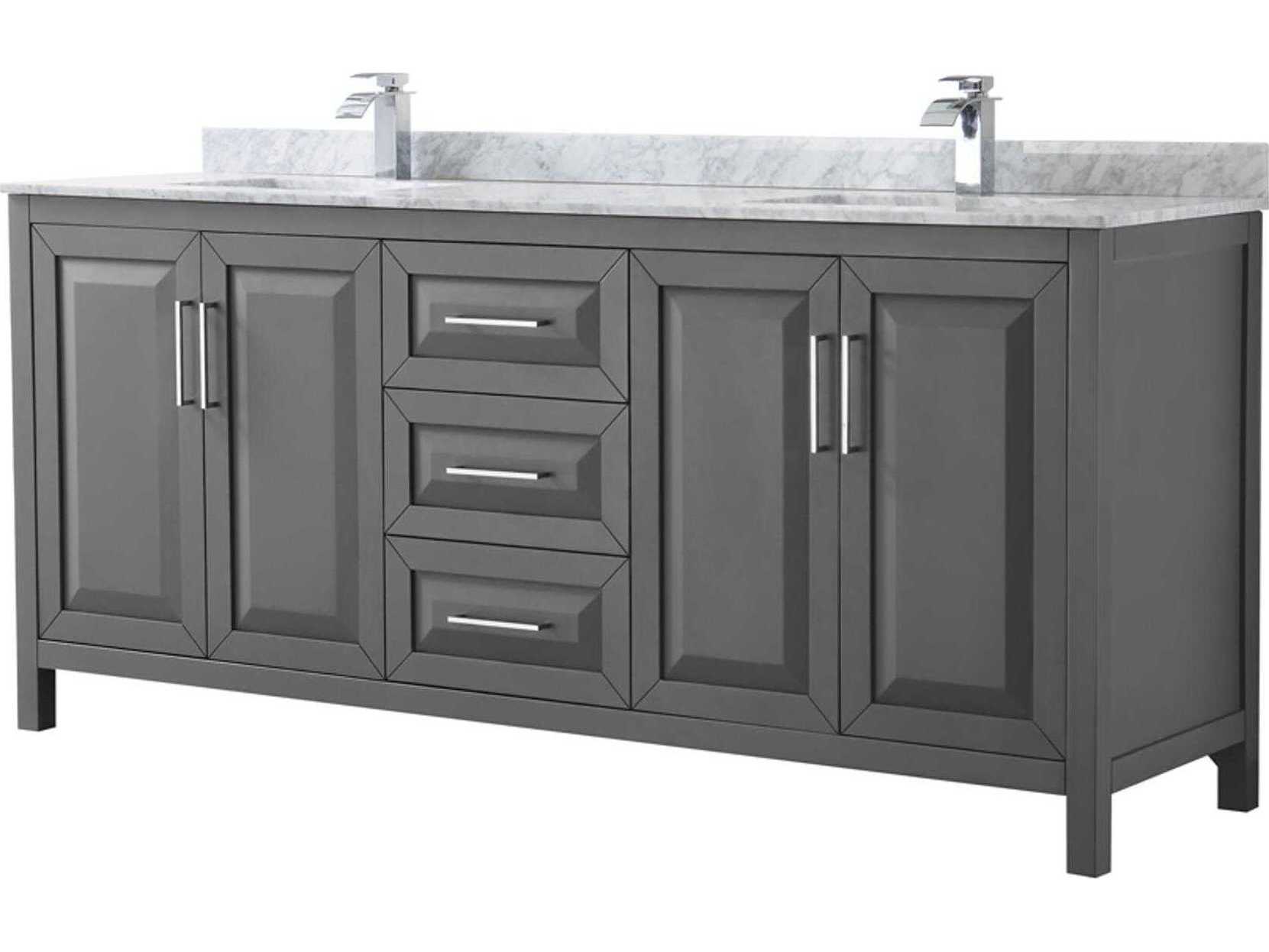 Wyndham Collection Daria 80" Dark Gray Vanity
