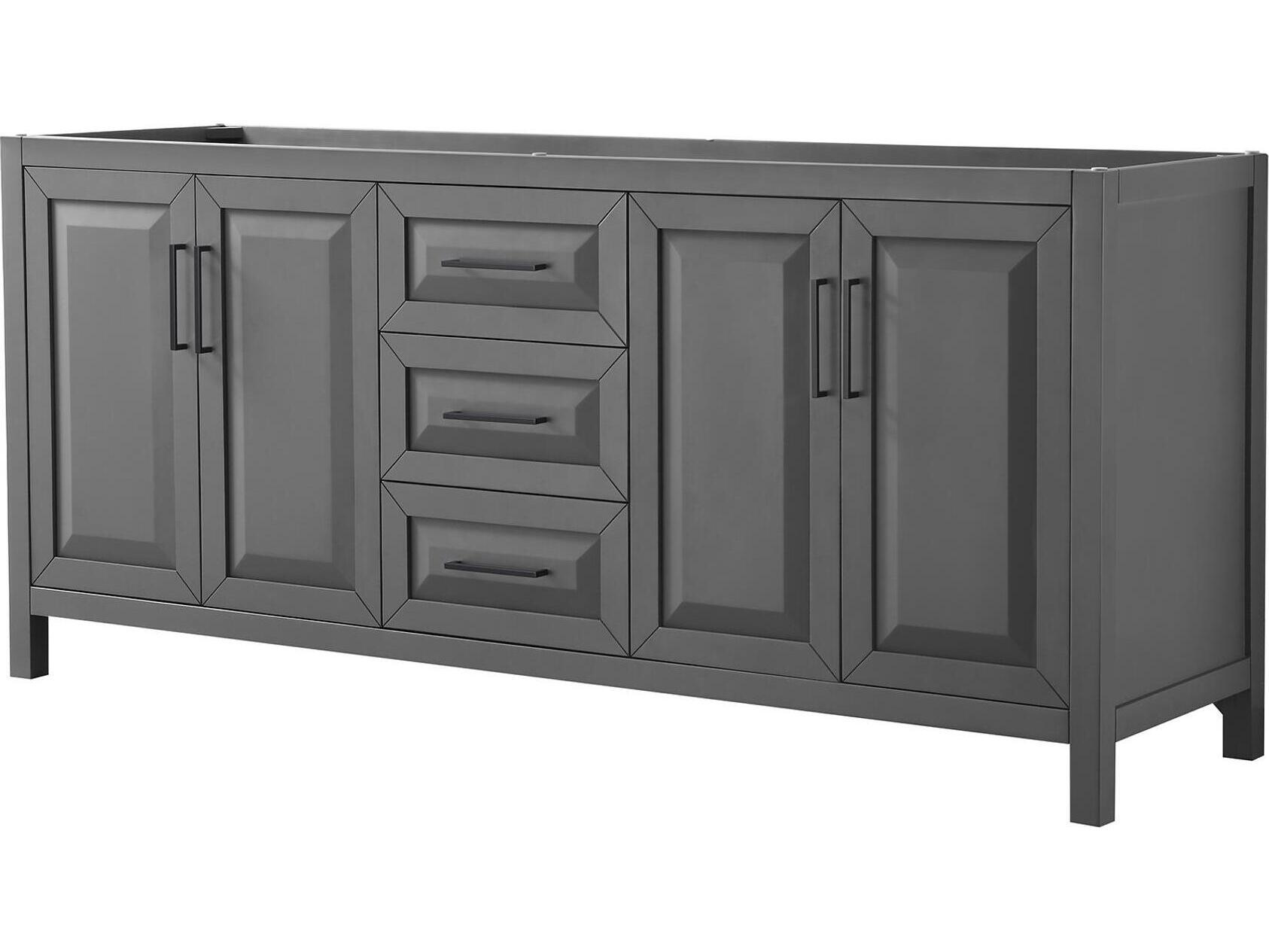 Wyndham Collection Daria 79" Dark Gray Vanity