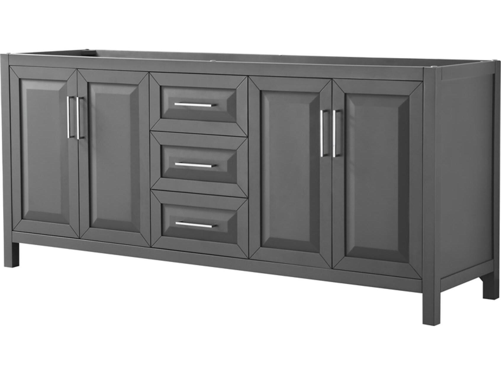 Wyndham Collection Daria 79" Dark Gray Vanity