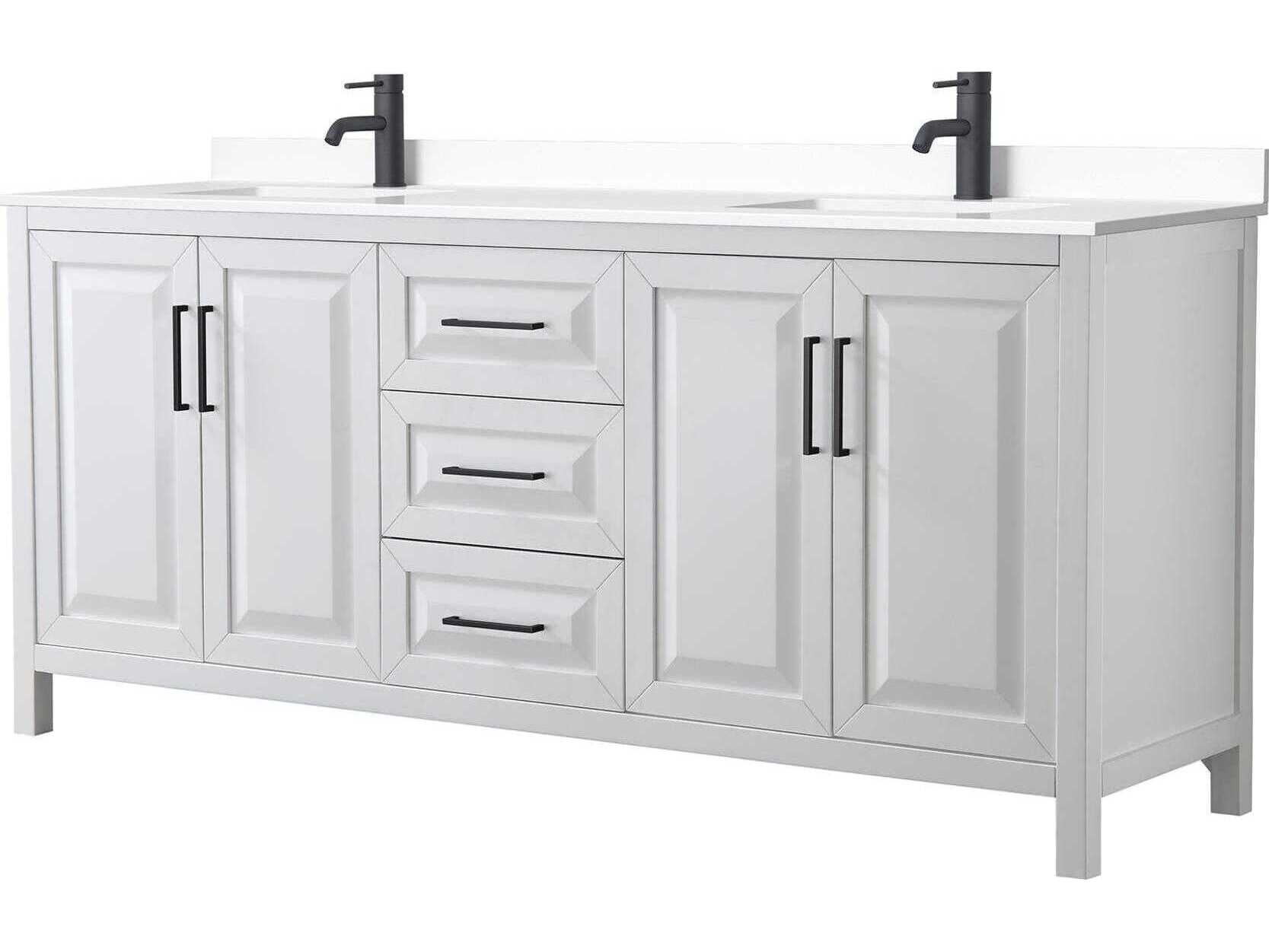 Wyndham Collection Daria 80" White Vanity