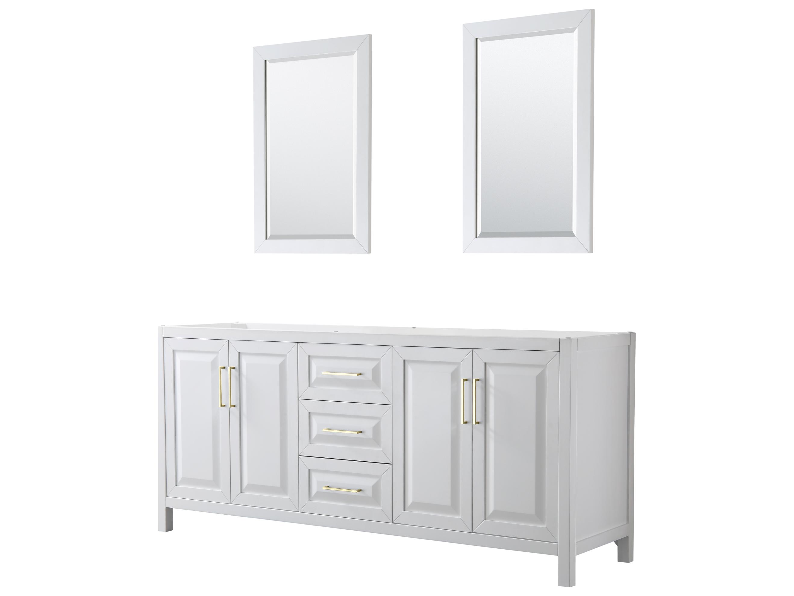 Wyndham Collection Daria 79" White Vanity with 24" Mirror