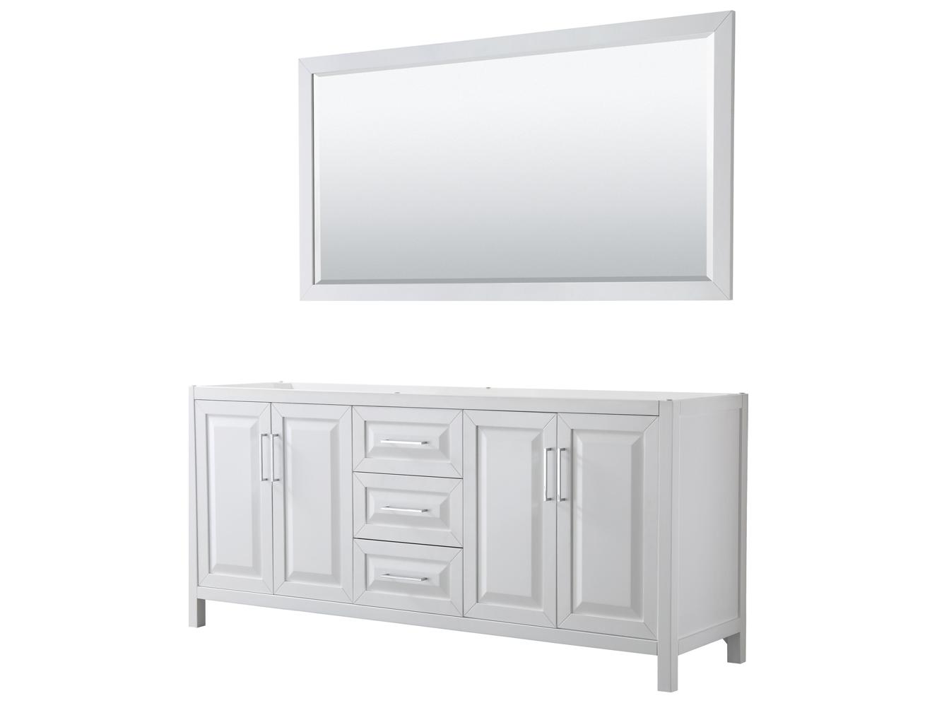 Wyndham Collection Daria 79" White Vanity with 70" Mirror