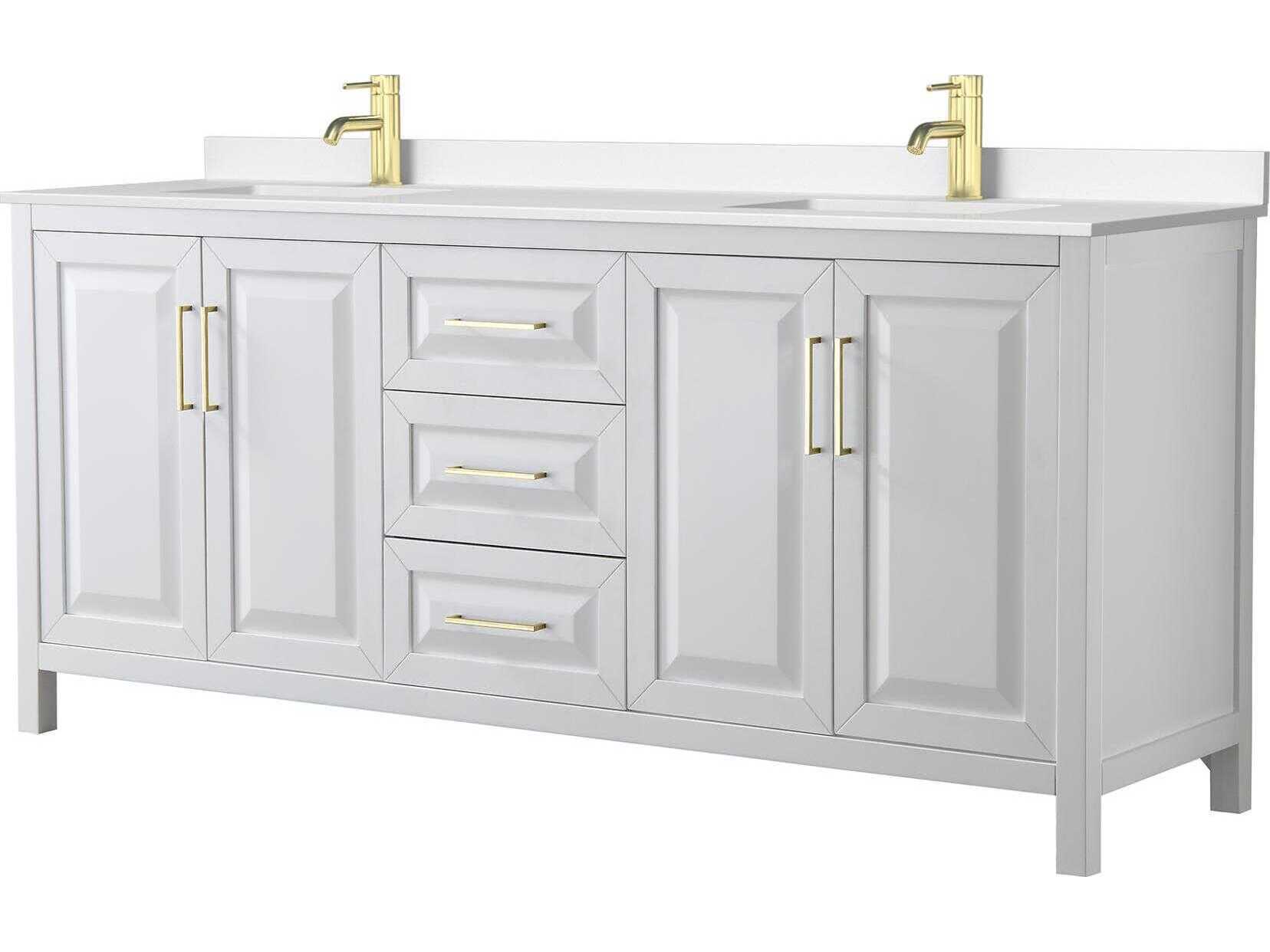 Wyndham Collection Daria 80" White Vanity