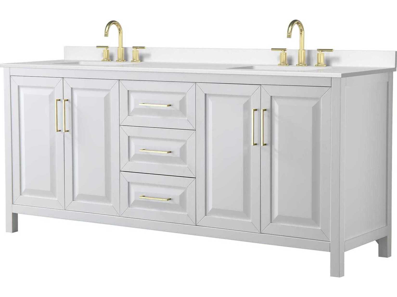 Wyndham Collection Daria 80" White Vanity