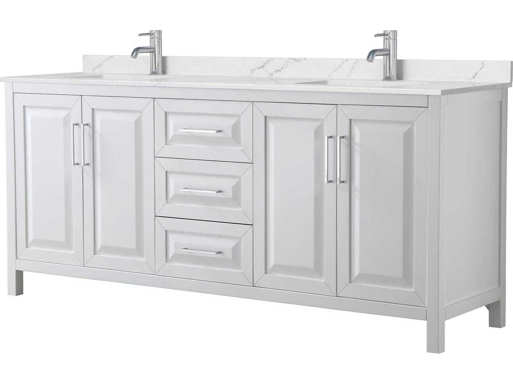Wyndham Collection Daria 80" White Vanity