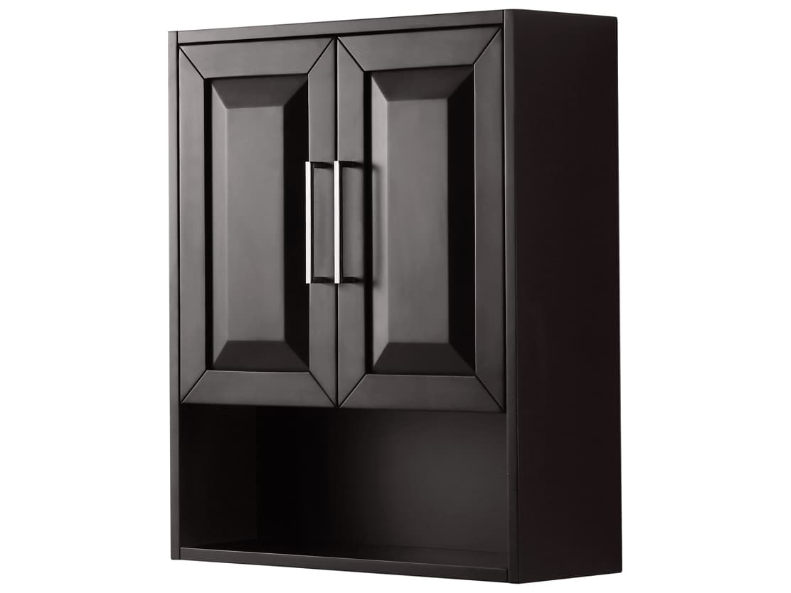 Wyndham Collection Daria Dark Espresso Over-the-Toilet Bathroom Wall-Mounted Storage Cabinet