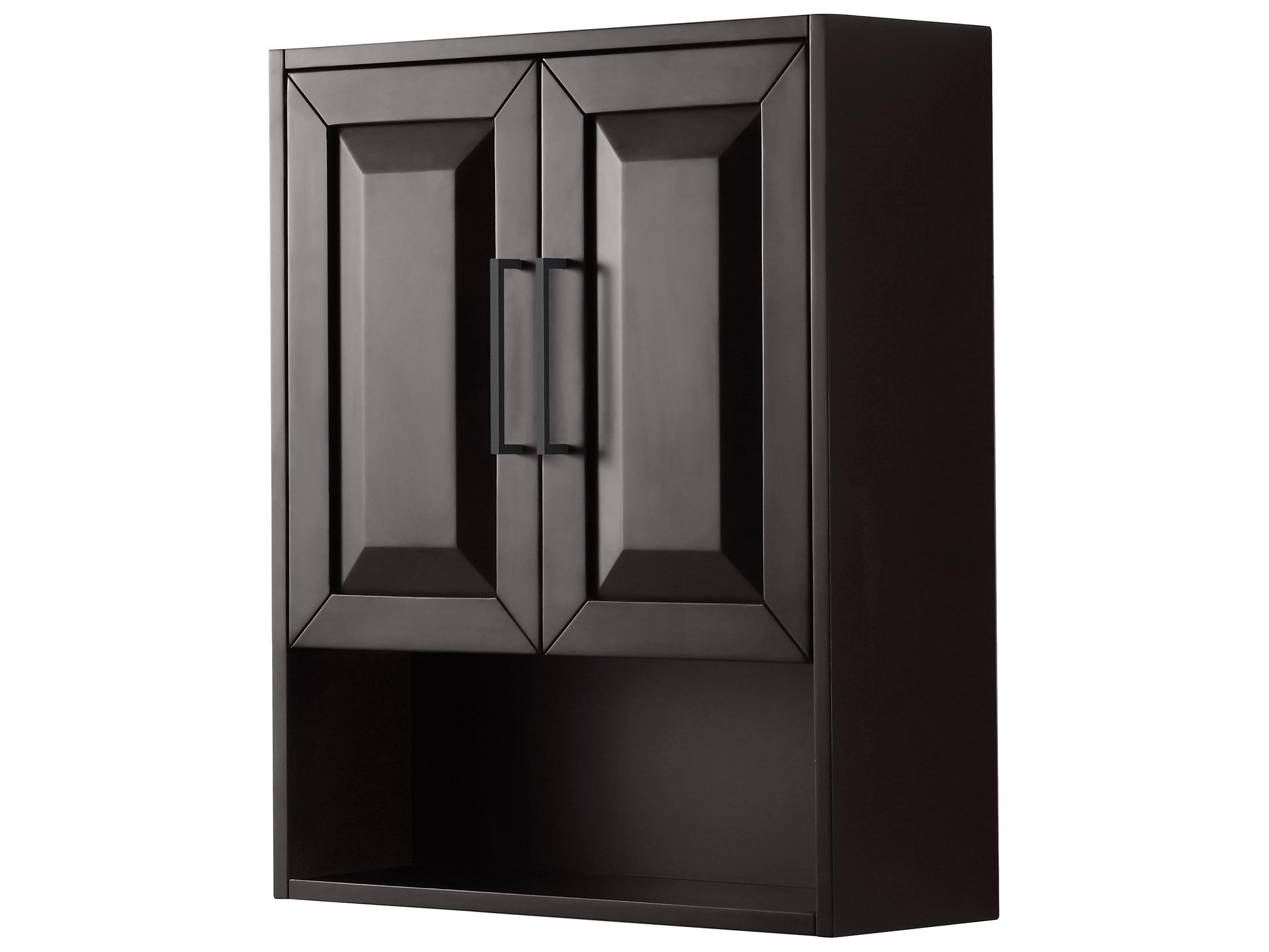 Wyndham Collection Daria Dark Espresso Over-the-Toilet Bathroom Wall-Mounted Storage Cabinet