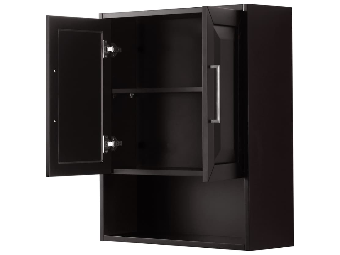 Wyndham Collection Daria Dark Espresso Over-the-Toilet Bathroom Wall-Mounted Storage Cabinet
