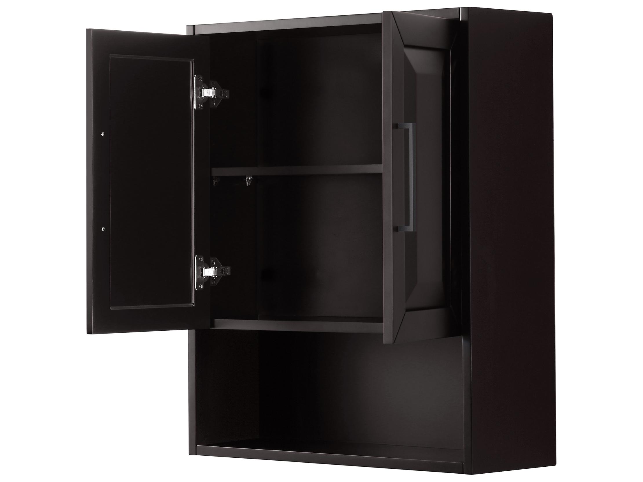 Wyndham Collection Daria Dark Espresso Over-the-Toilet Bathroom Wall-Mounted Storage Cabinet