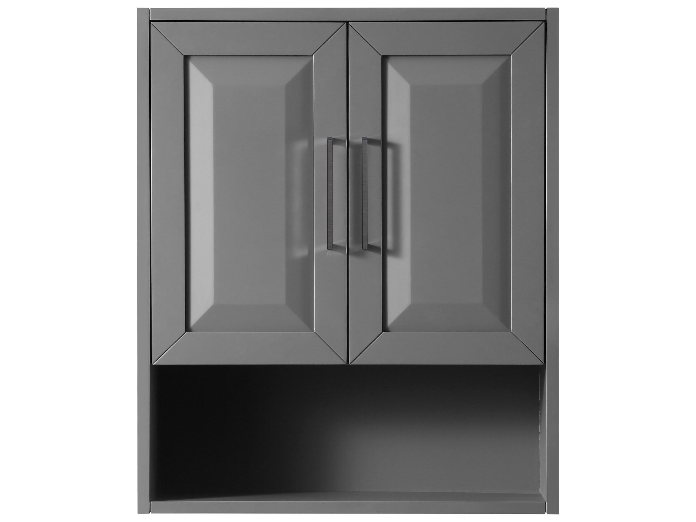 Wyndham Collection Daria Dark Gray Over-the-Toilet Bathroom Wall-Mounted Storage Cabinet