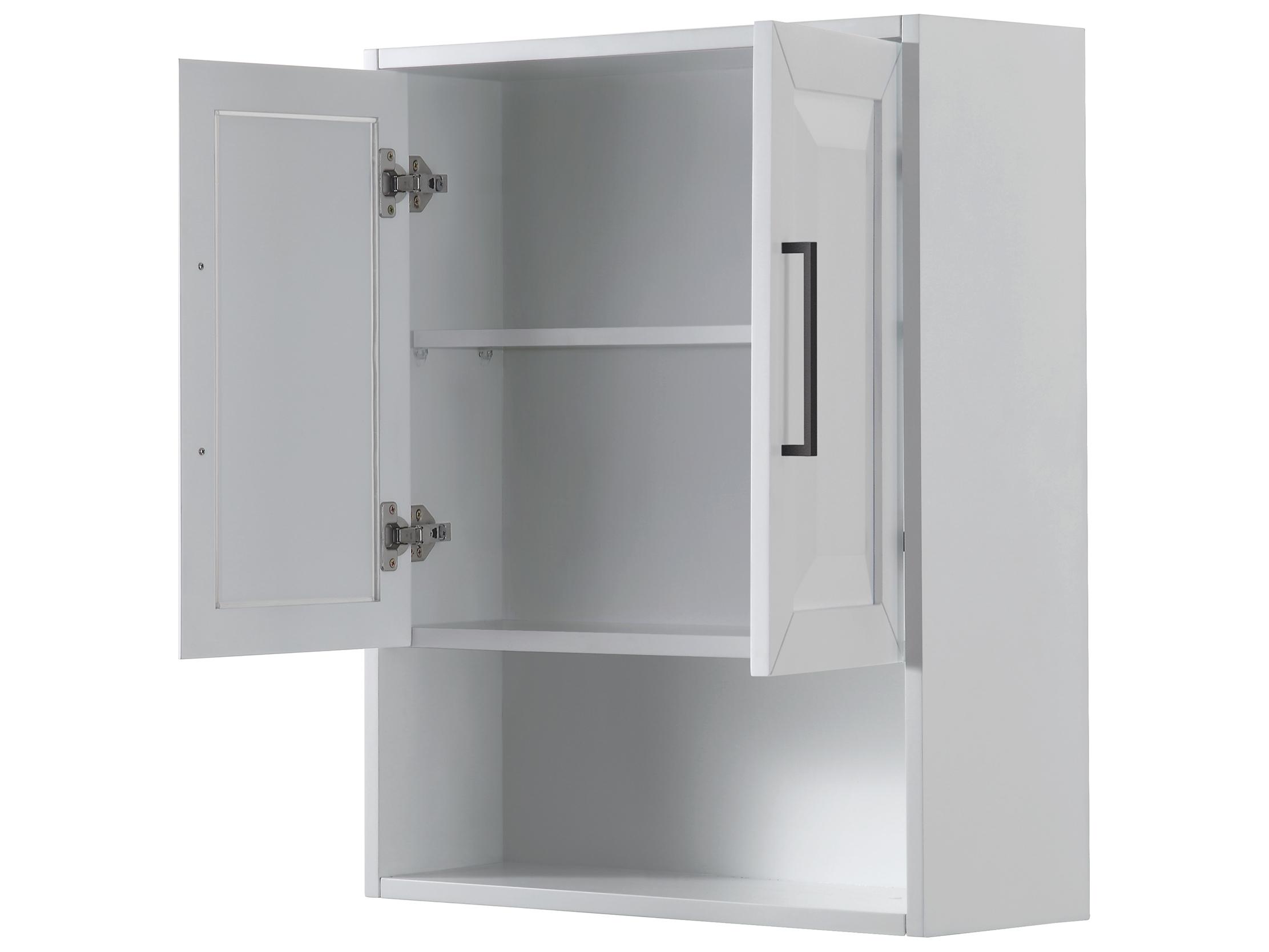 Wyndham Collection Daria White Over-the-Toilet Bathroom Wall-Mounted Storage Cabinet