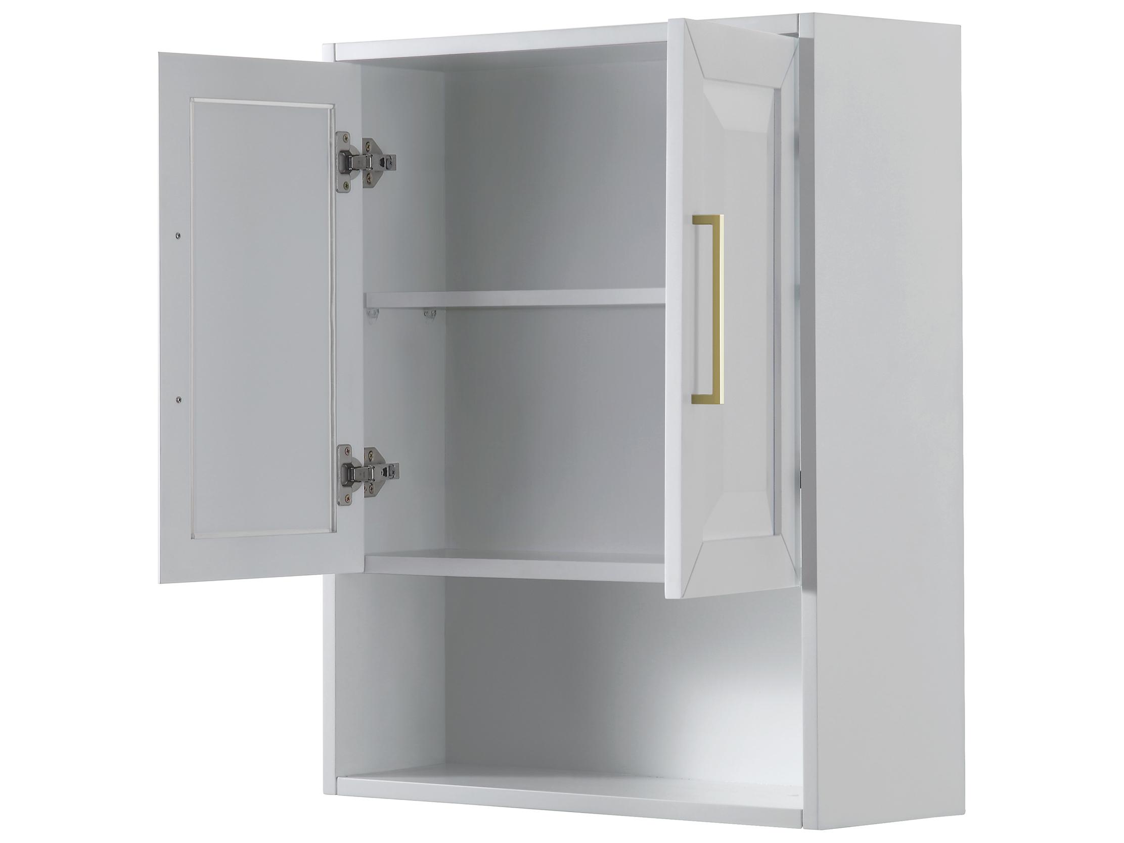 Wyndham Collection Daria White Over-the-Toilet Bathroom Wall-Mounted Storage Cabinet