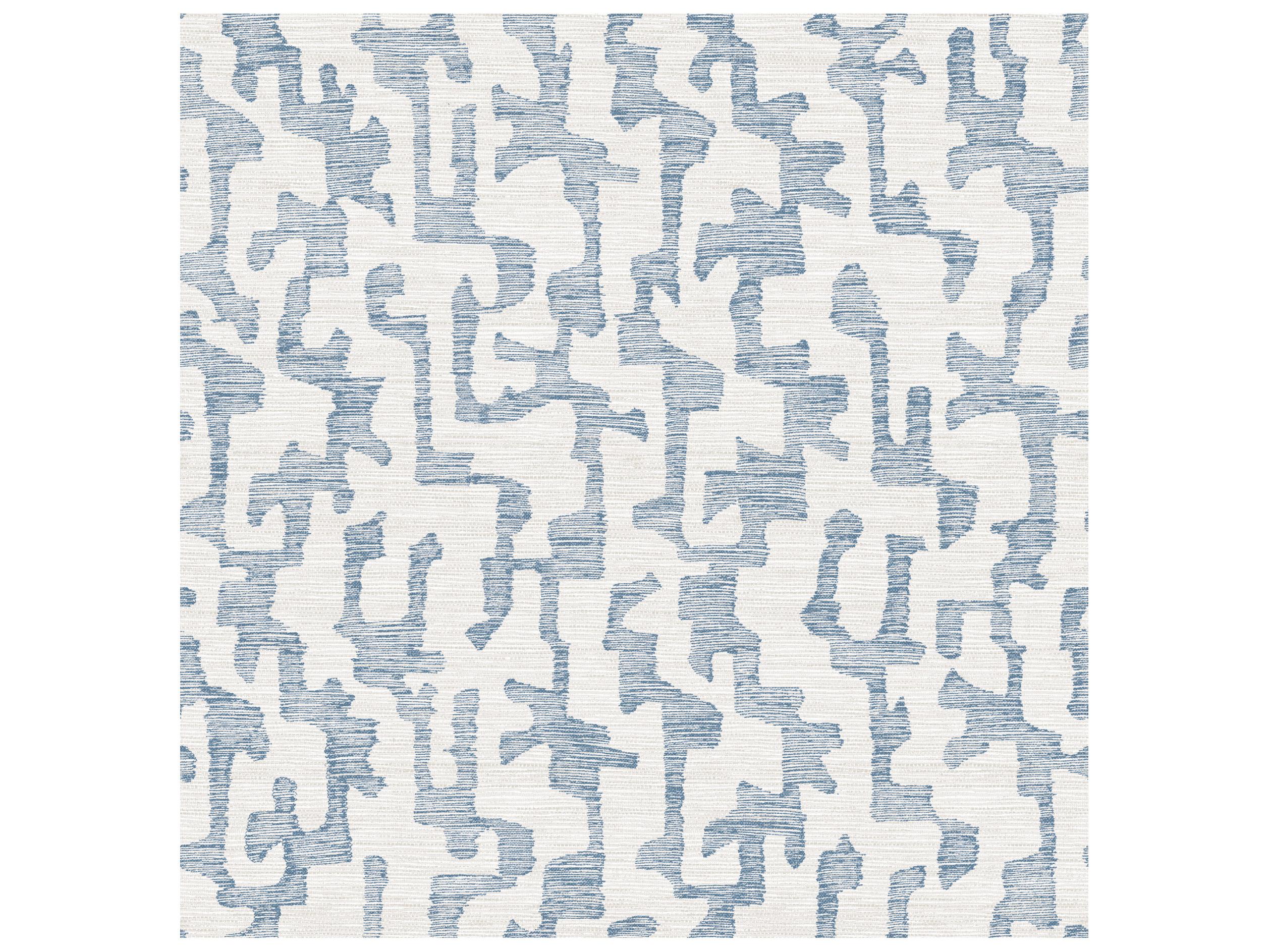 York Wallcoverings Drew & Jonathan Home Fifth Edition Blue Faux Grasscloth Wallpaper