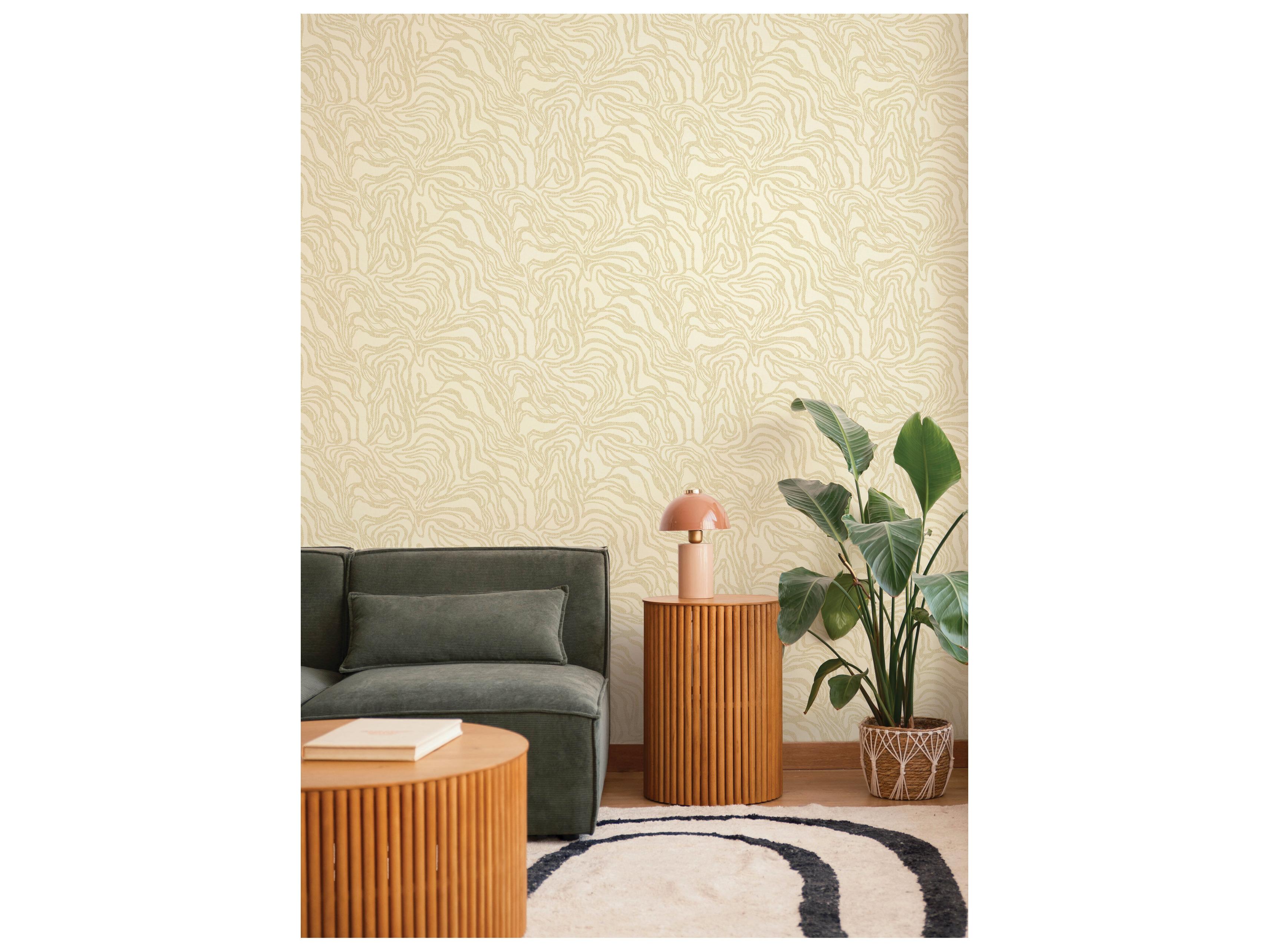 York Wallcoverings Drew & Jonathan Home Fifth Edition Gold Marbled Wallpaper
