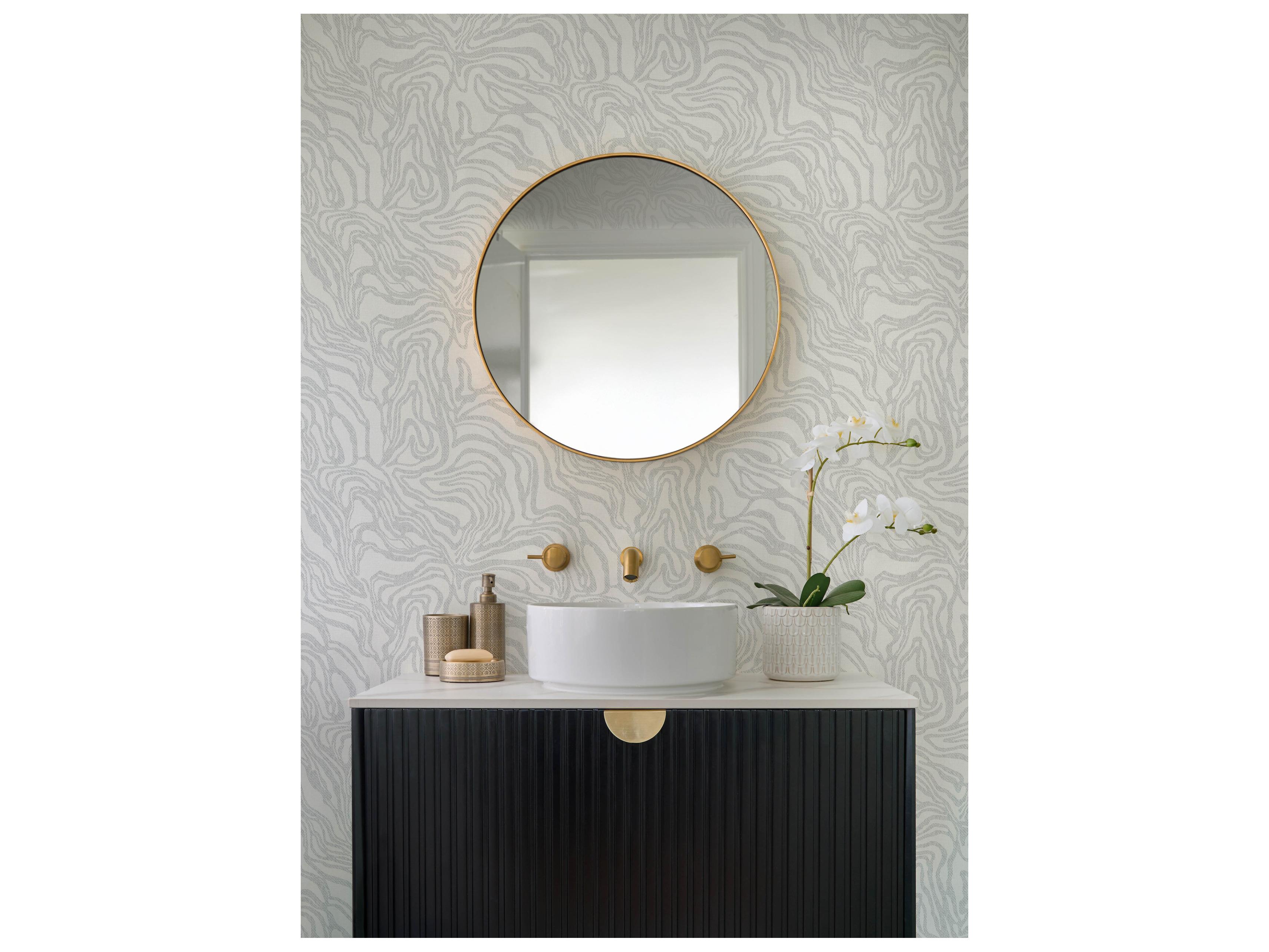 York Wallcoverings Drew & Jonathan Home Fifth Edition Silver Marbled Wallpaper