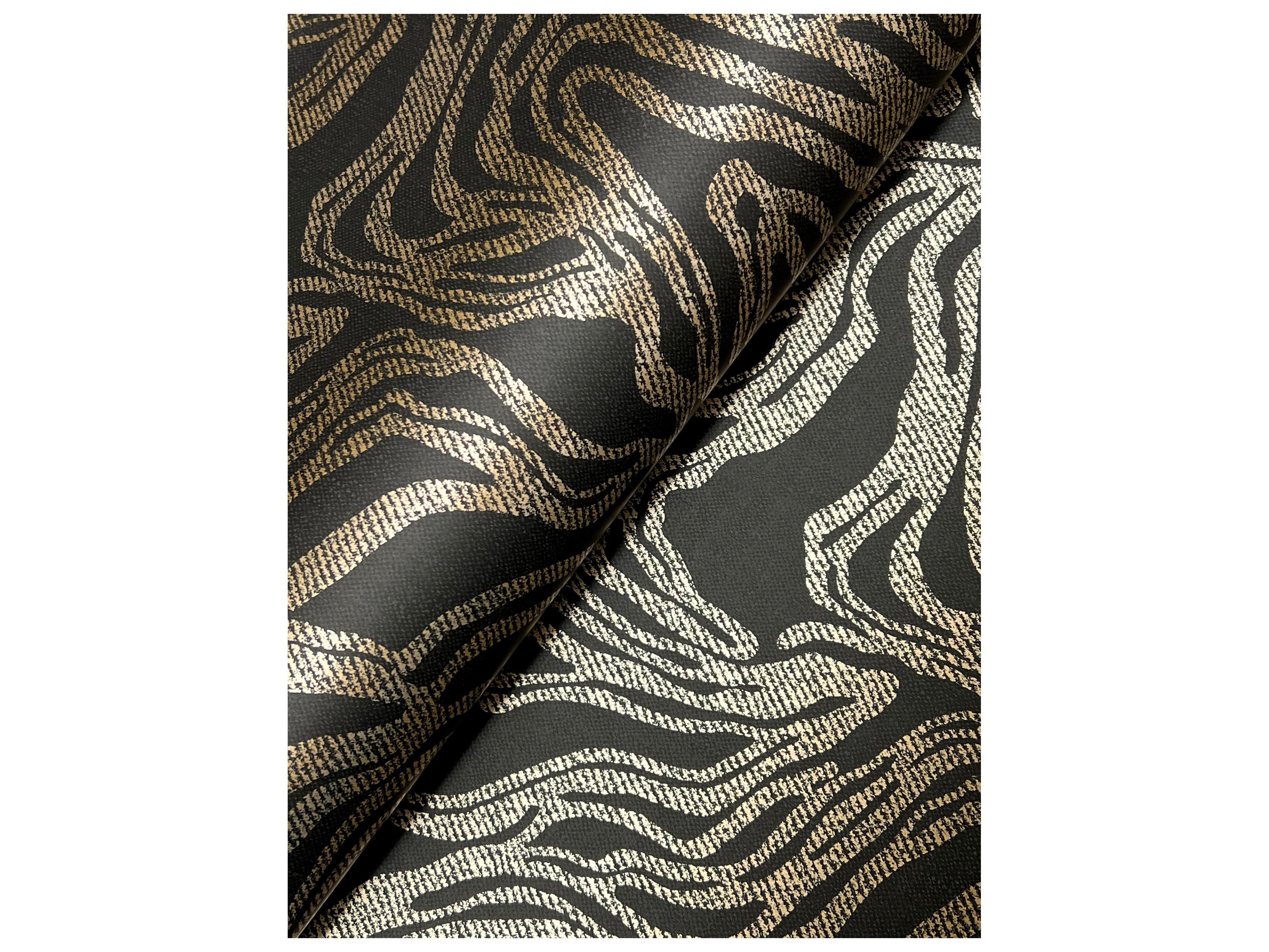 York Wallcoverings Drew & Jonathan Home Fifth Edition Black Marbled Wallpaper