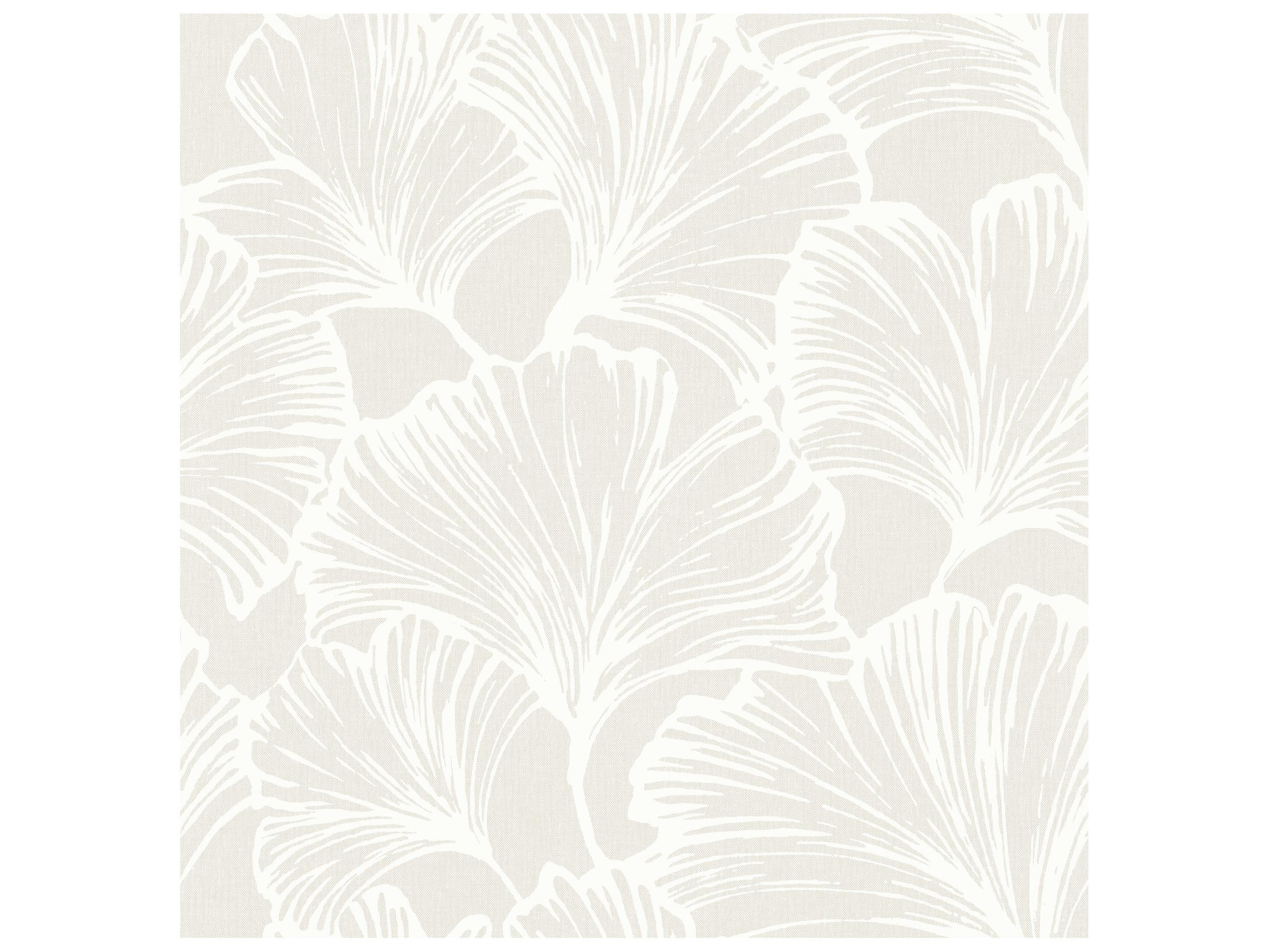 York Wallcoverings Drew & Jonathan Home Fifth Edition Dove Ginkgo Leaf Wallpaper