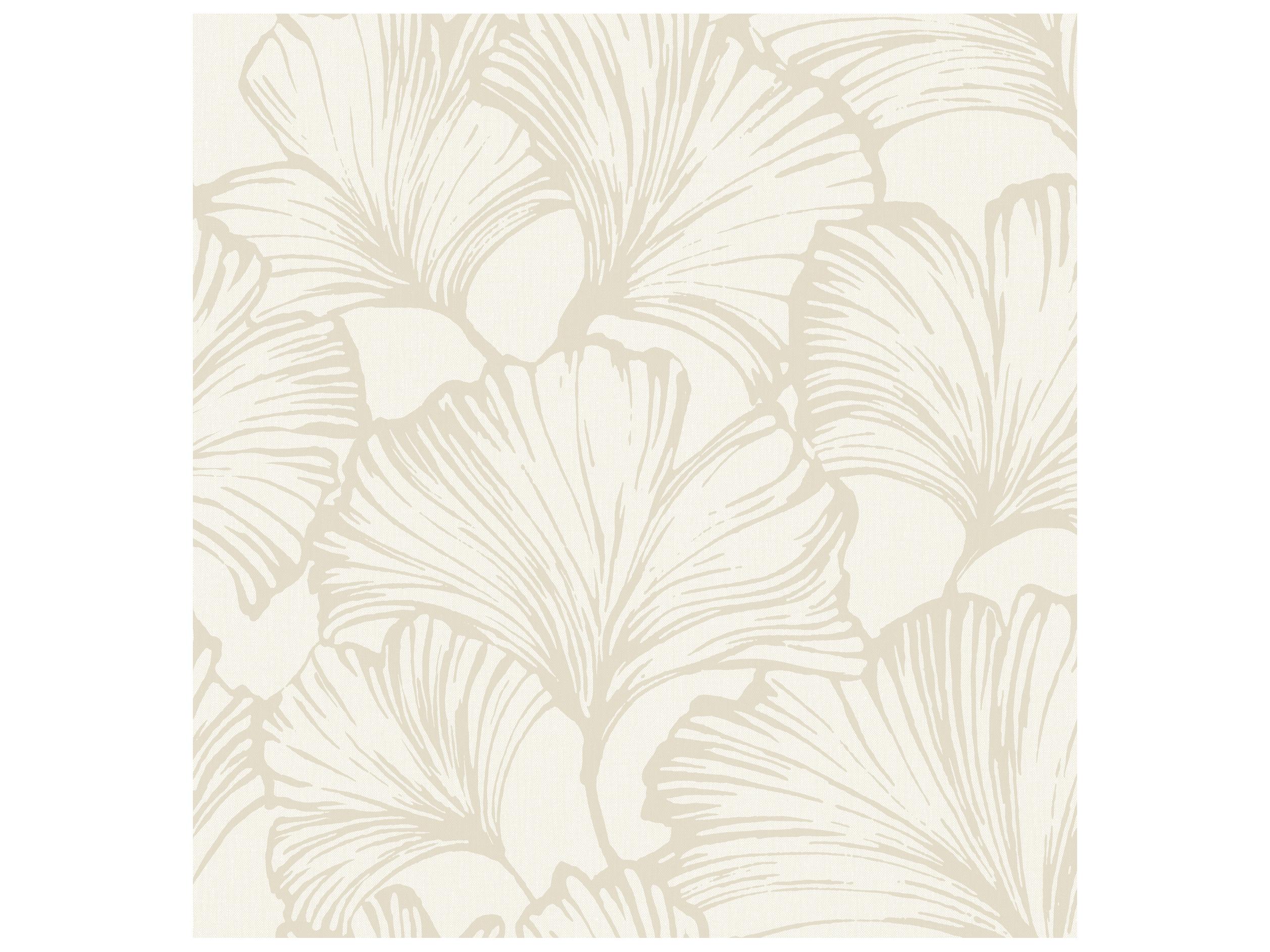 York Wallcoverings Drew & Jonathan Home Fifth Edition Pearl Ginkgo Leaf Wallpaper
