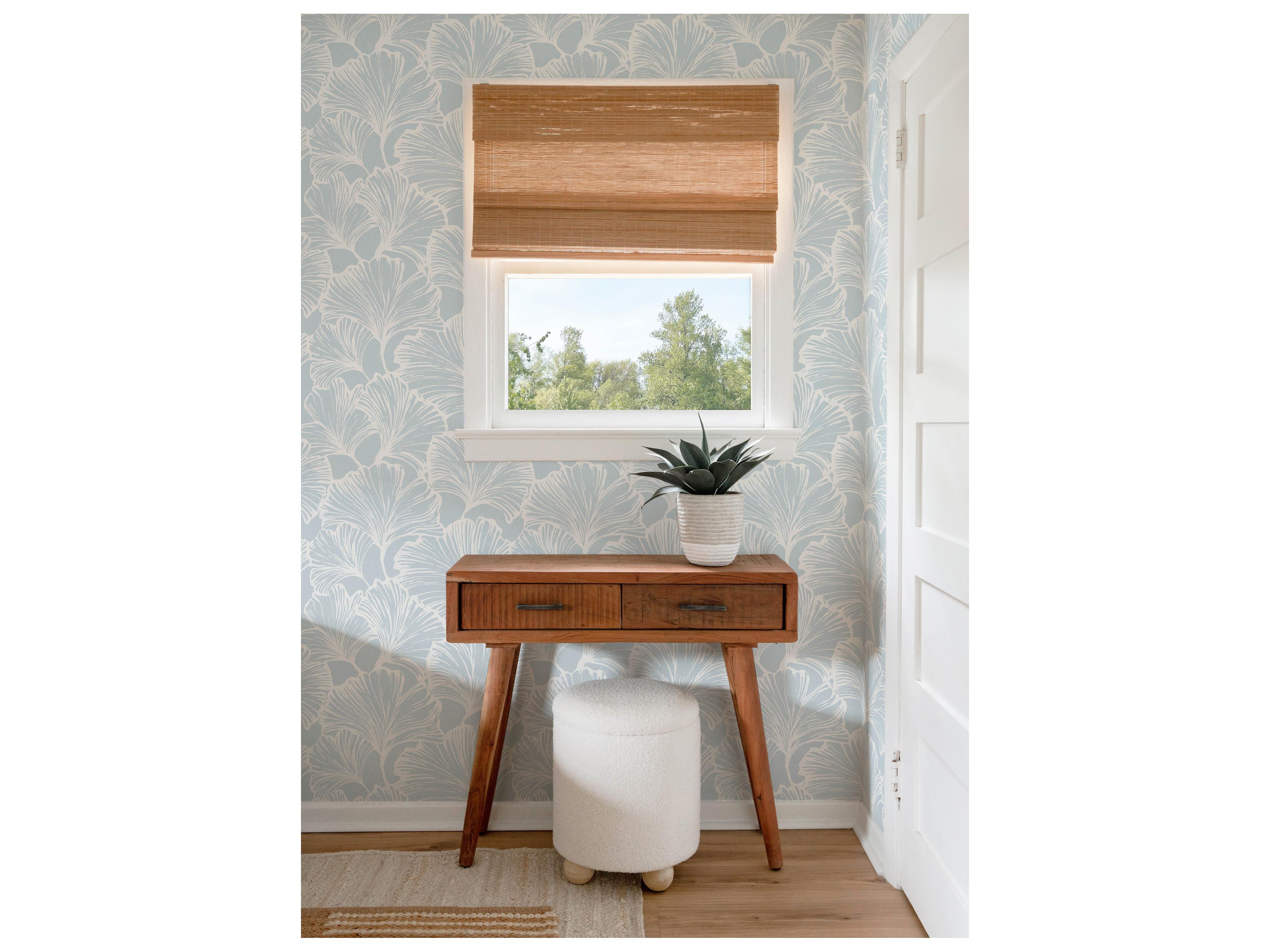 York Wallcoverings Drew & Jonathan Home Fifth Edition Sky Ginkgo Leaf Wallpaper