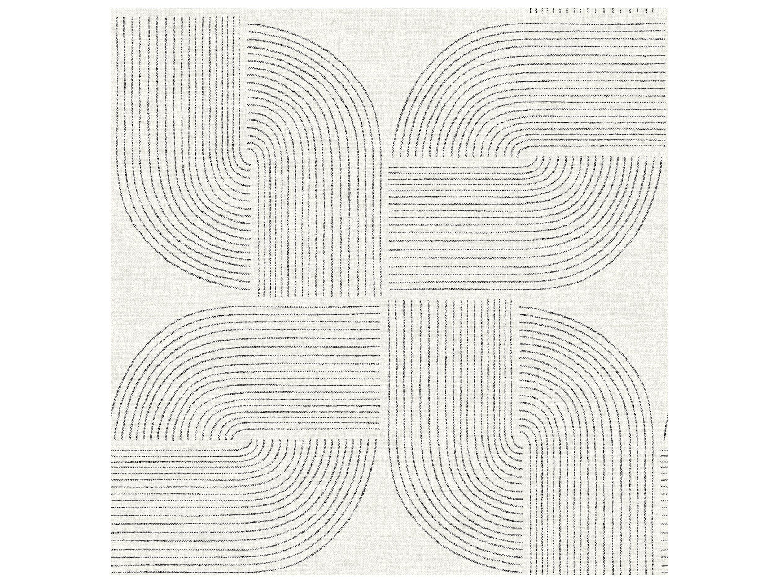 York Wallcoverings Drew & Jonathan Home Fifth Edition Black Spiral Arches Wallpaper