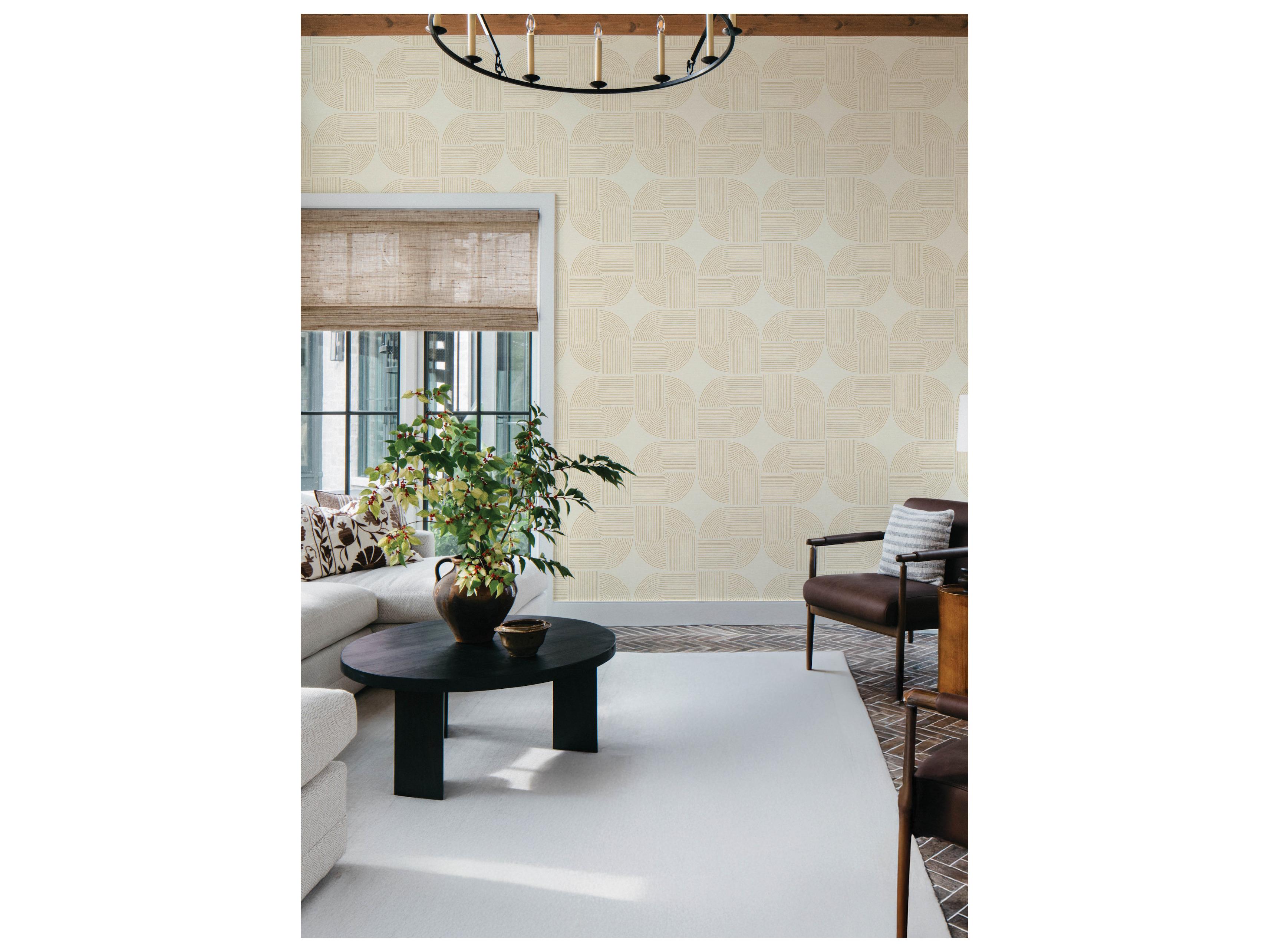 York Wallcoverings Drew & Jonathan Home Fifth Edition Wheat Spiral Arches Wallpaper