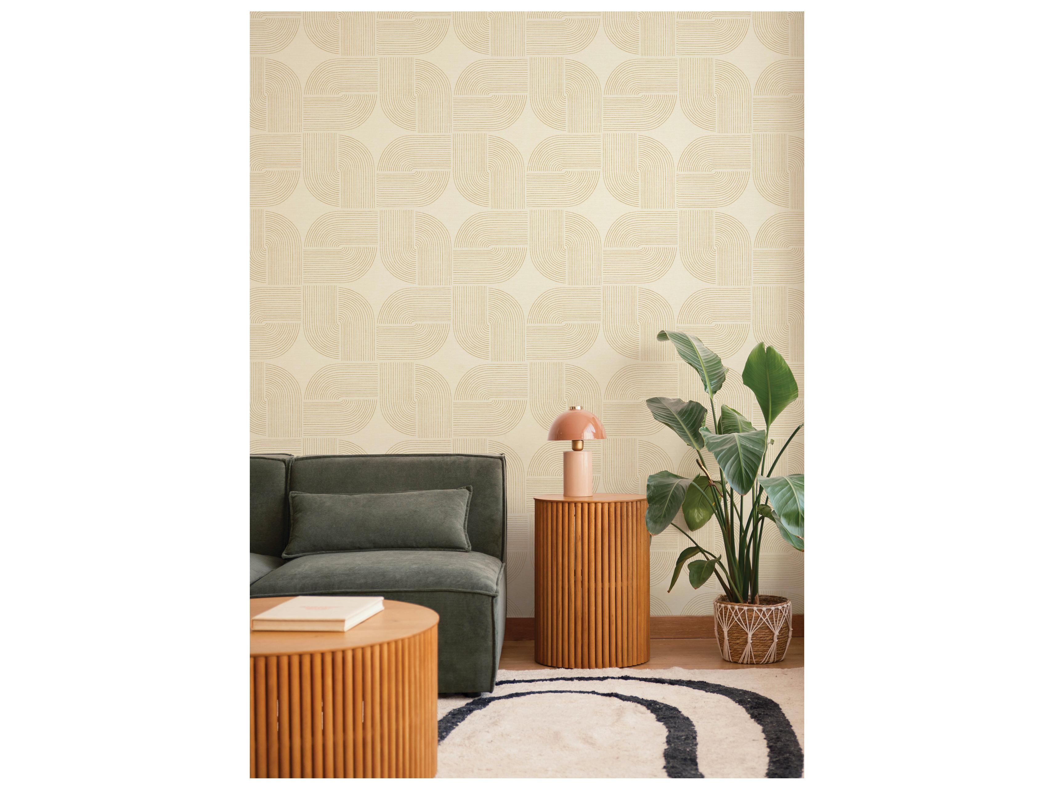 York Wallcoverings Drew & Jonathan Home Fifth Edition Wheat Spiral Arches Wallpaper