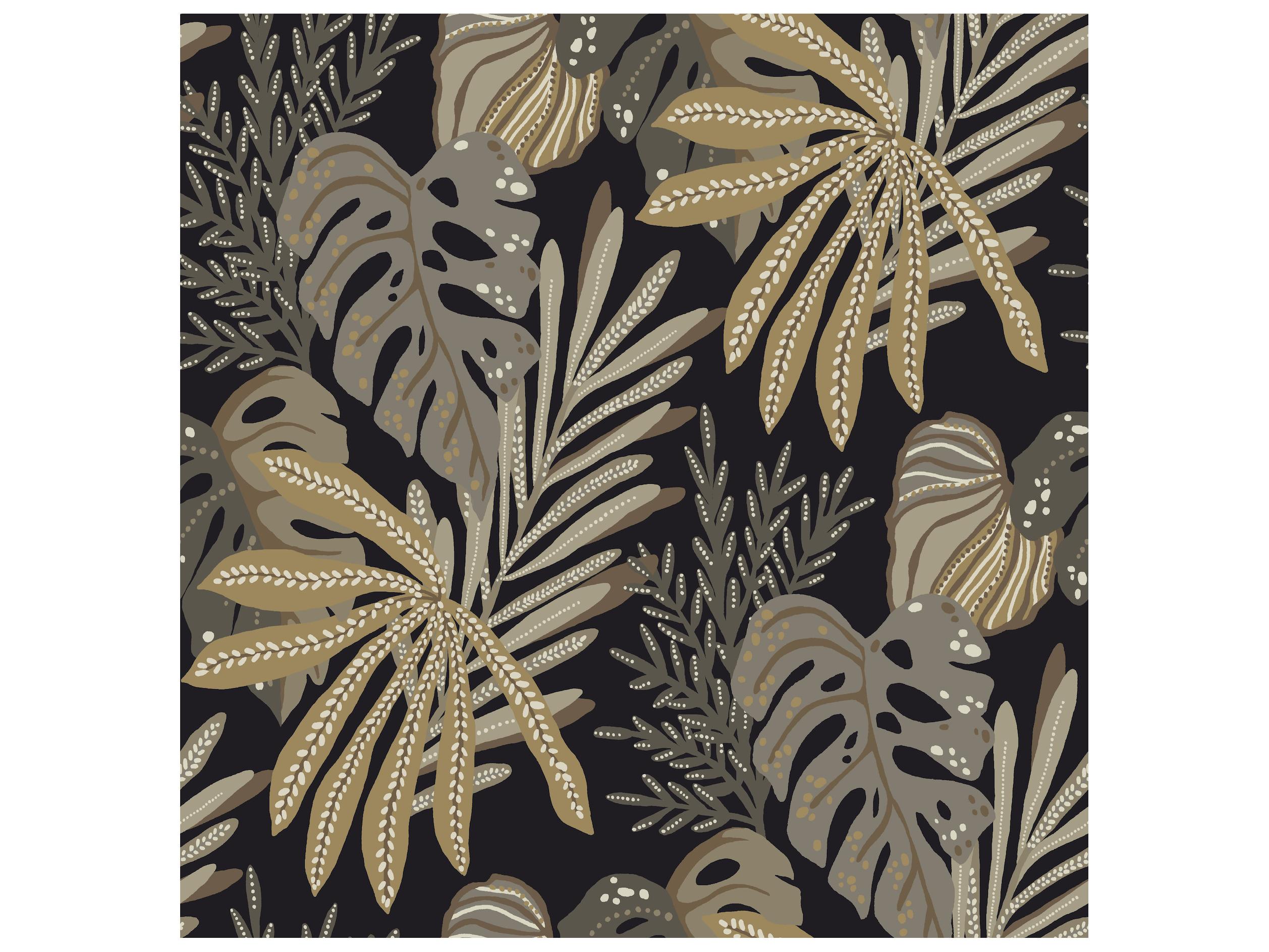 York Wallcoverings Drew & Jonathan Home Fifth Edition Neutral Tropical Foliage Wallpaper