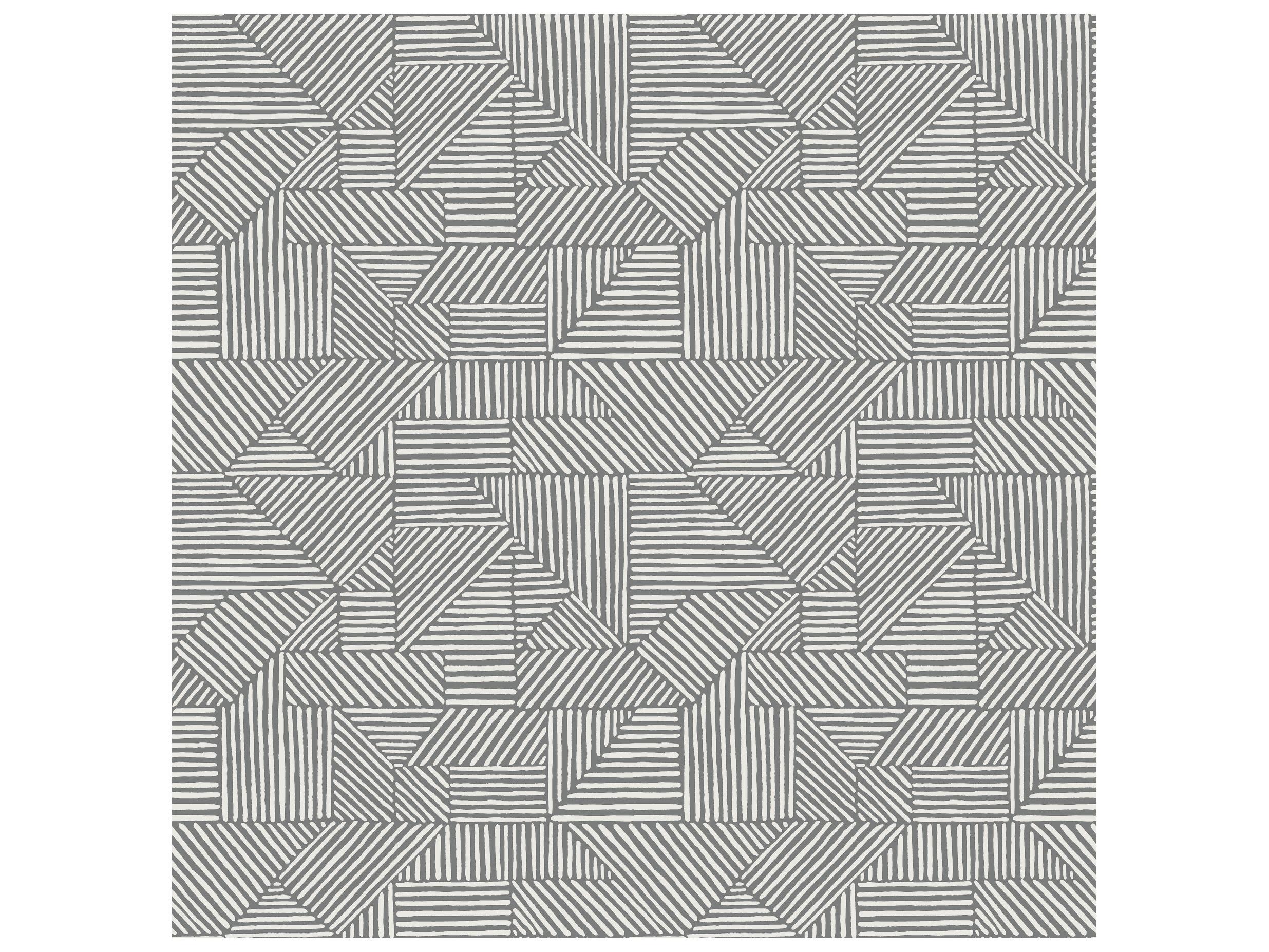 York Wallcoverings Drew & Jonathan Home Fifth Edition Dark Grey Block Geometric Wallpaper