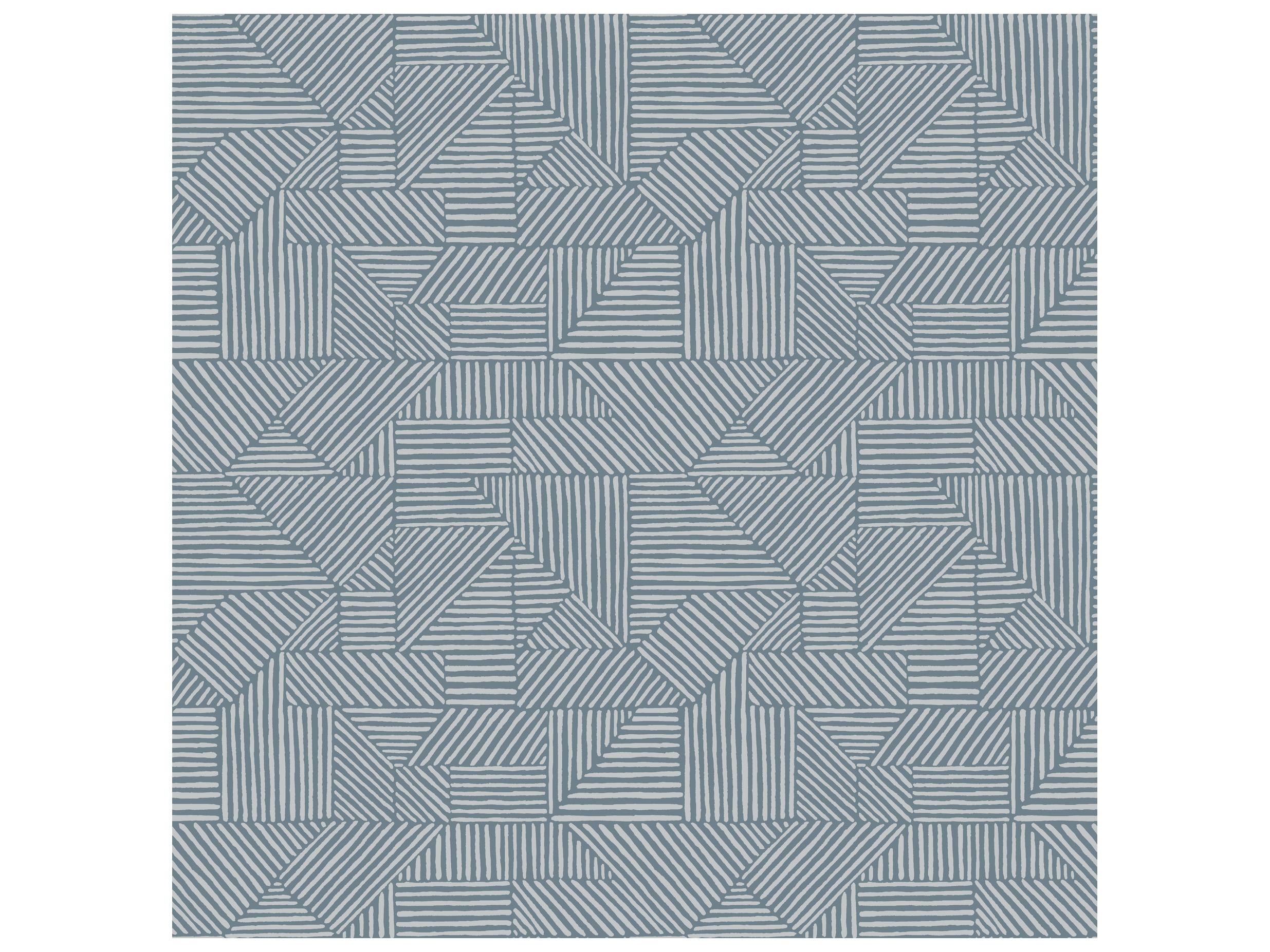 York Wallcoverings Drew & Jonathan Home Fifth Edition Blue Block Geometric Wallpaper