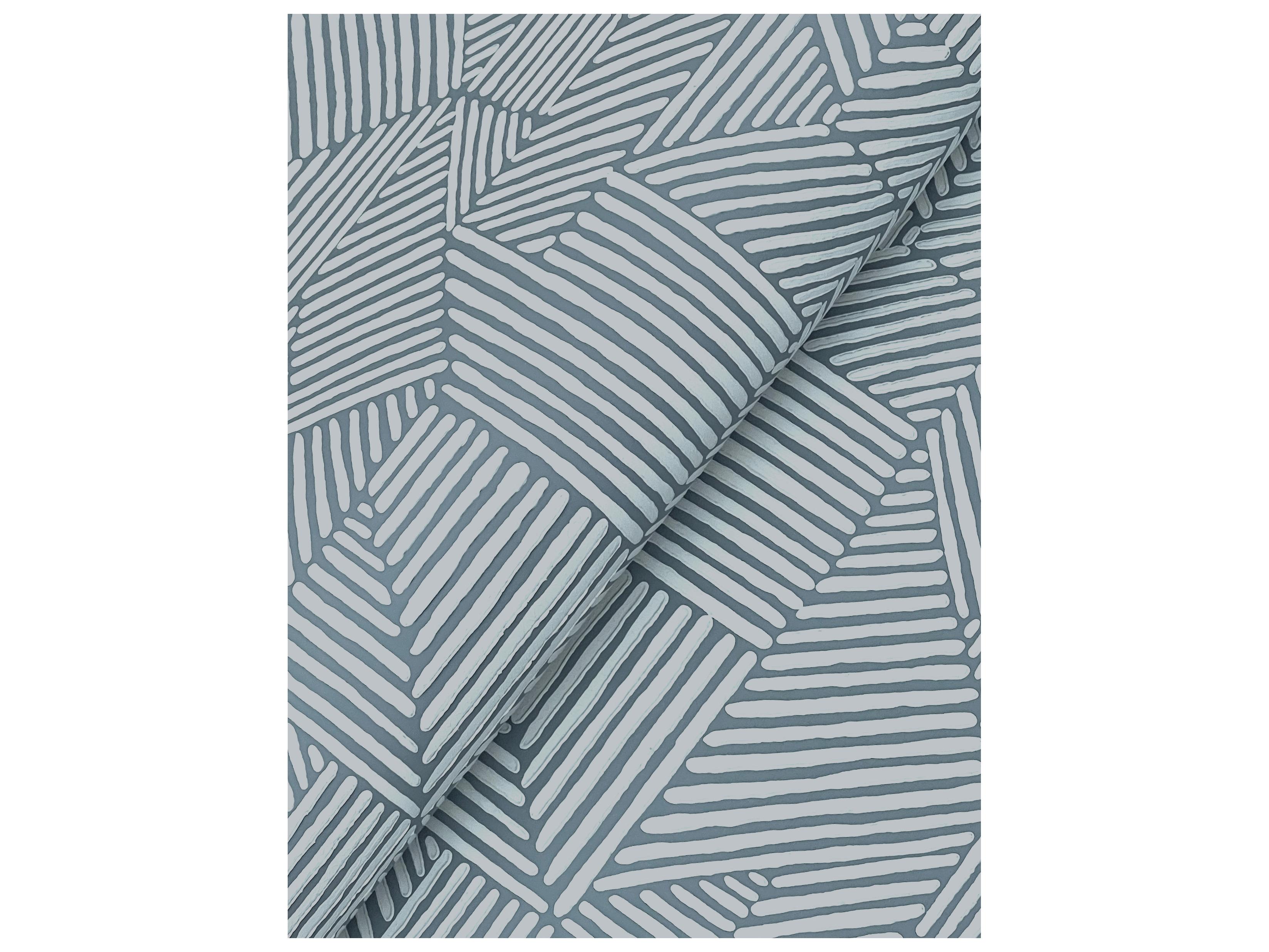 York Wallcoverings Drew & Jonathan Home Fifth Edition Blue Block Geometric Wallpaper