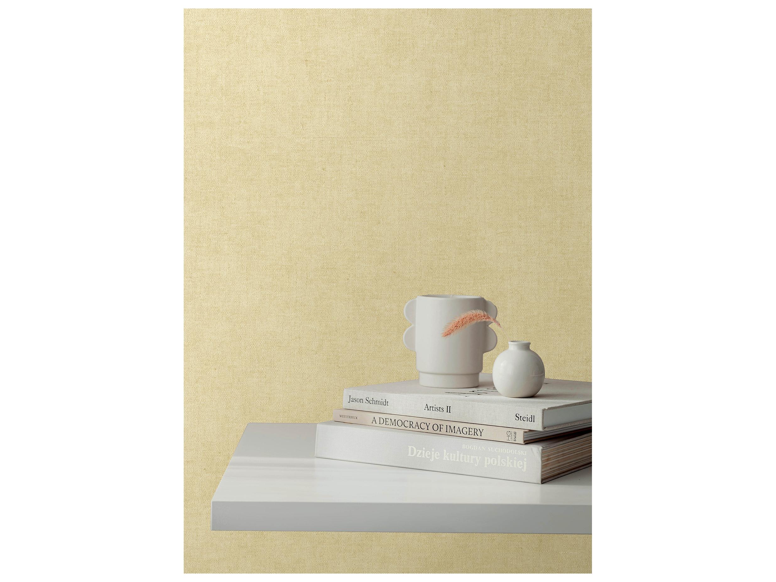 York Wallcoverings Portofino Ivory Faux Linen Wallpaper