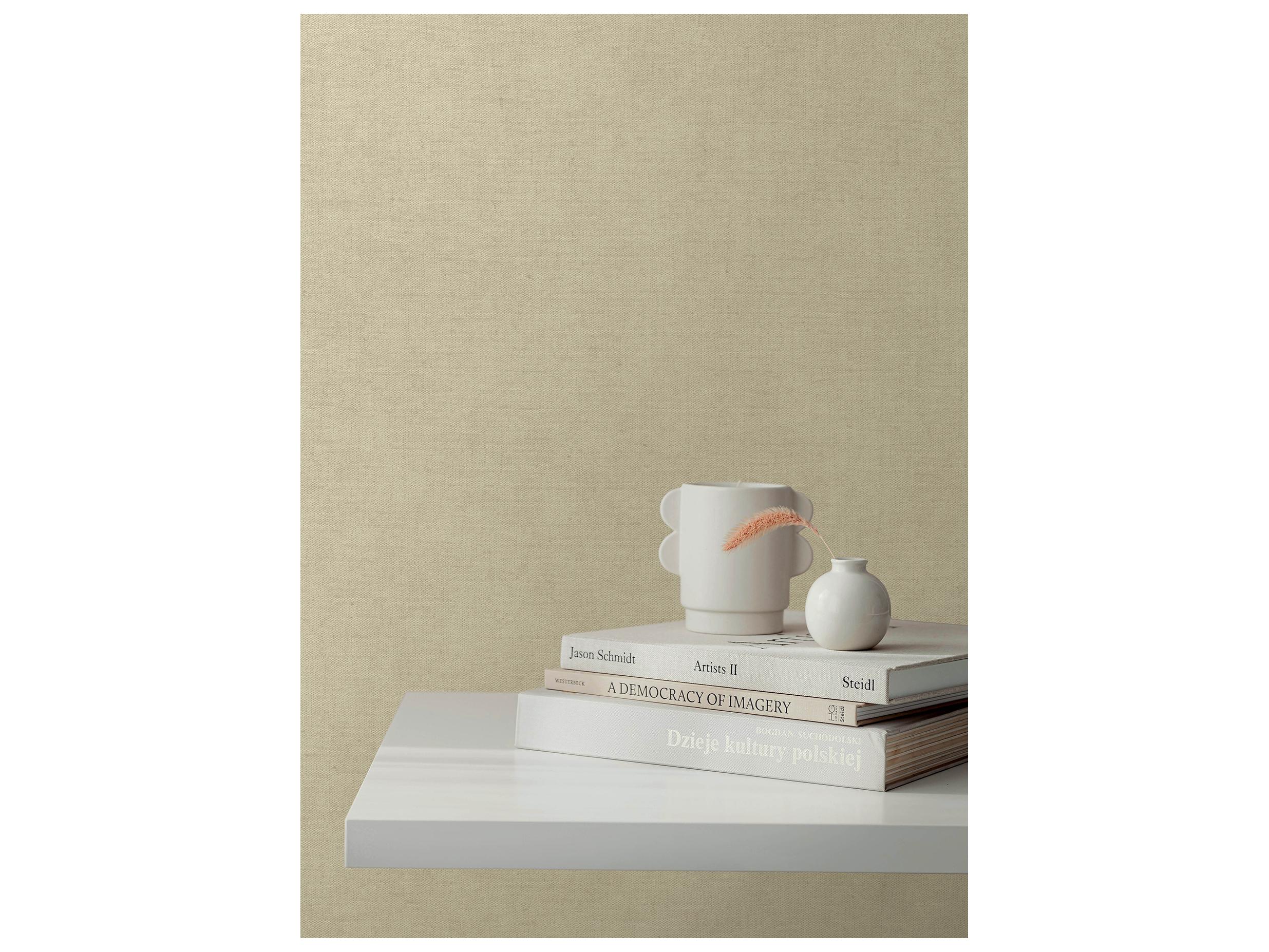 York Wallcoverings Portofino Taupe Faux Linen Wallpaper