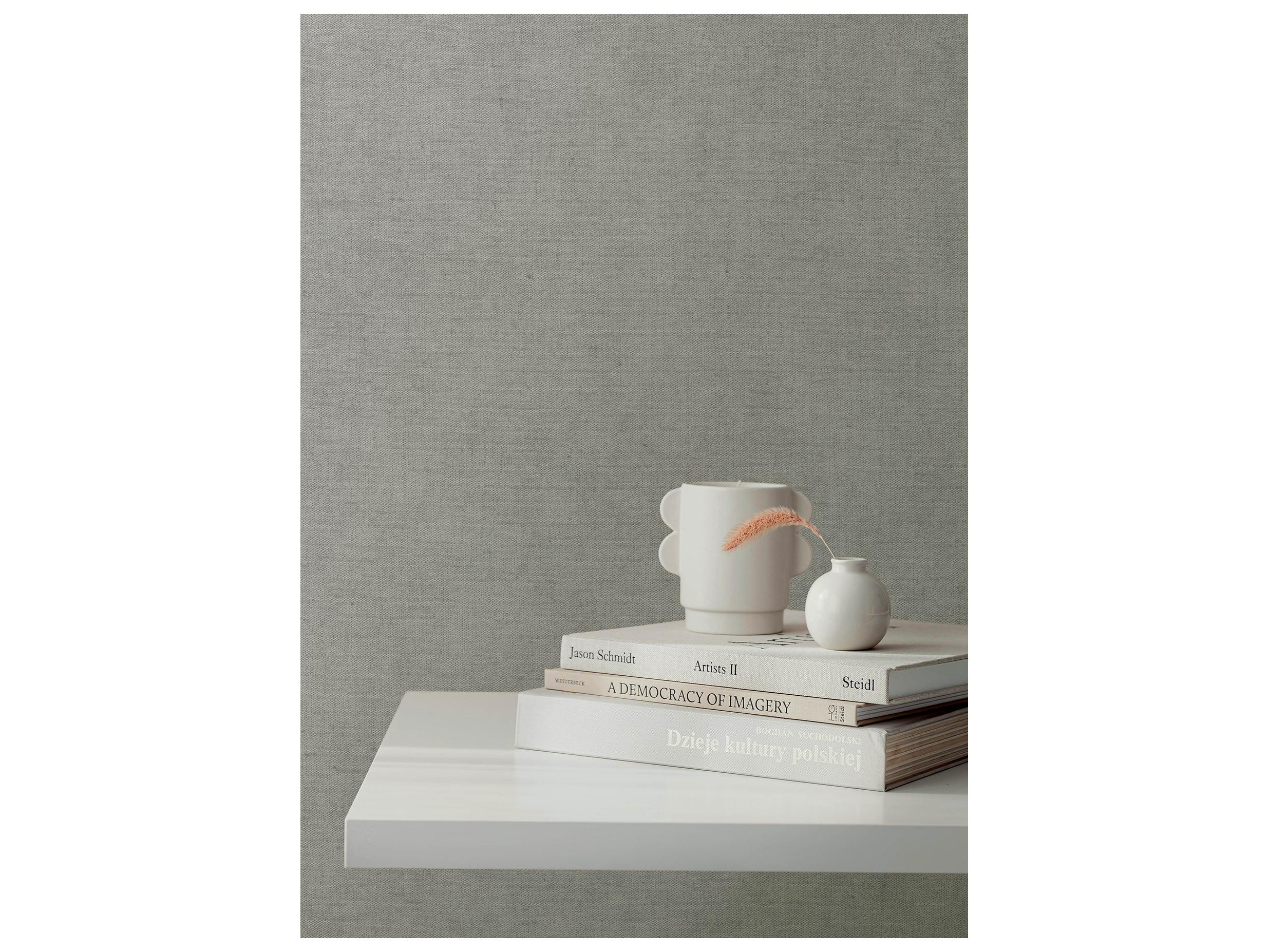 York Wallcoverings Portofino Grey Faux Linen Wallpaper
