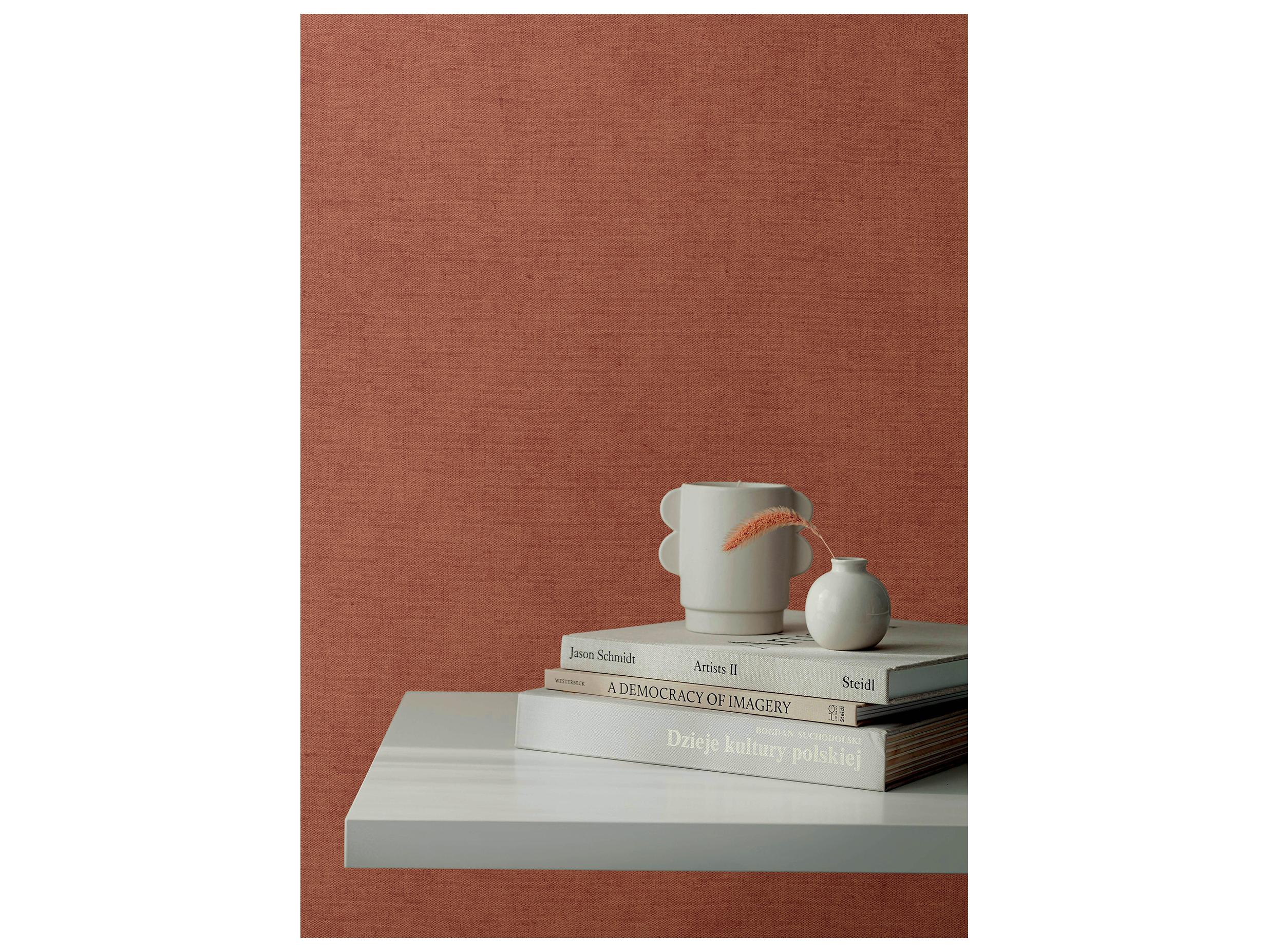 York Wallcoverings Portofino Rust Faux Linen Wallpaper