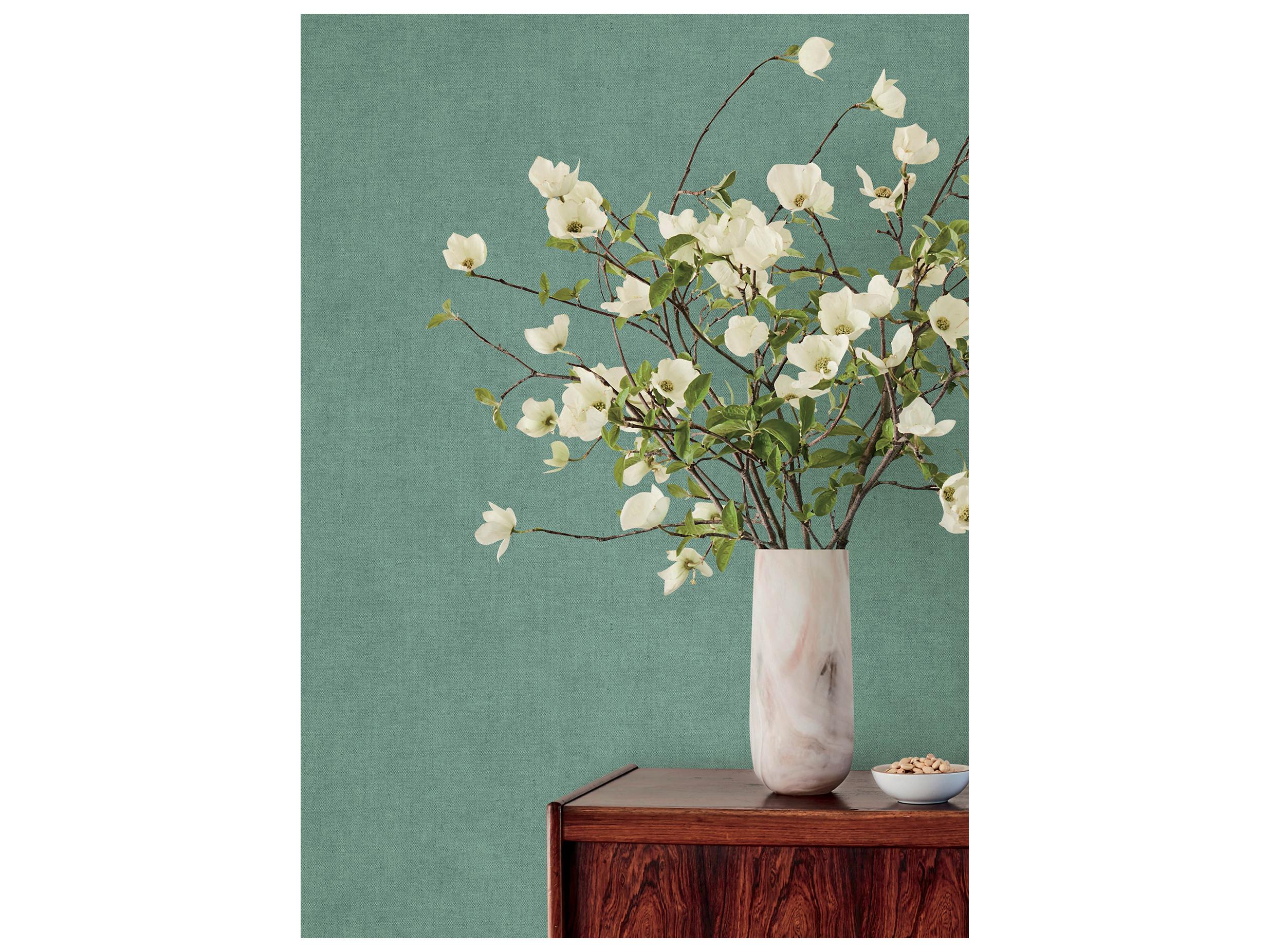 York Wallcoverings Portofino Light Blue Faux Linen Wallpaper