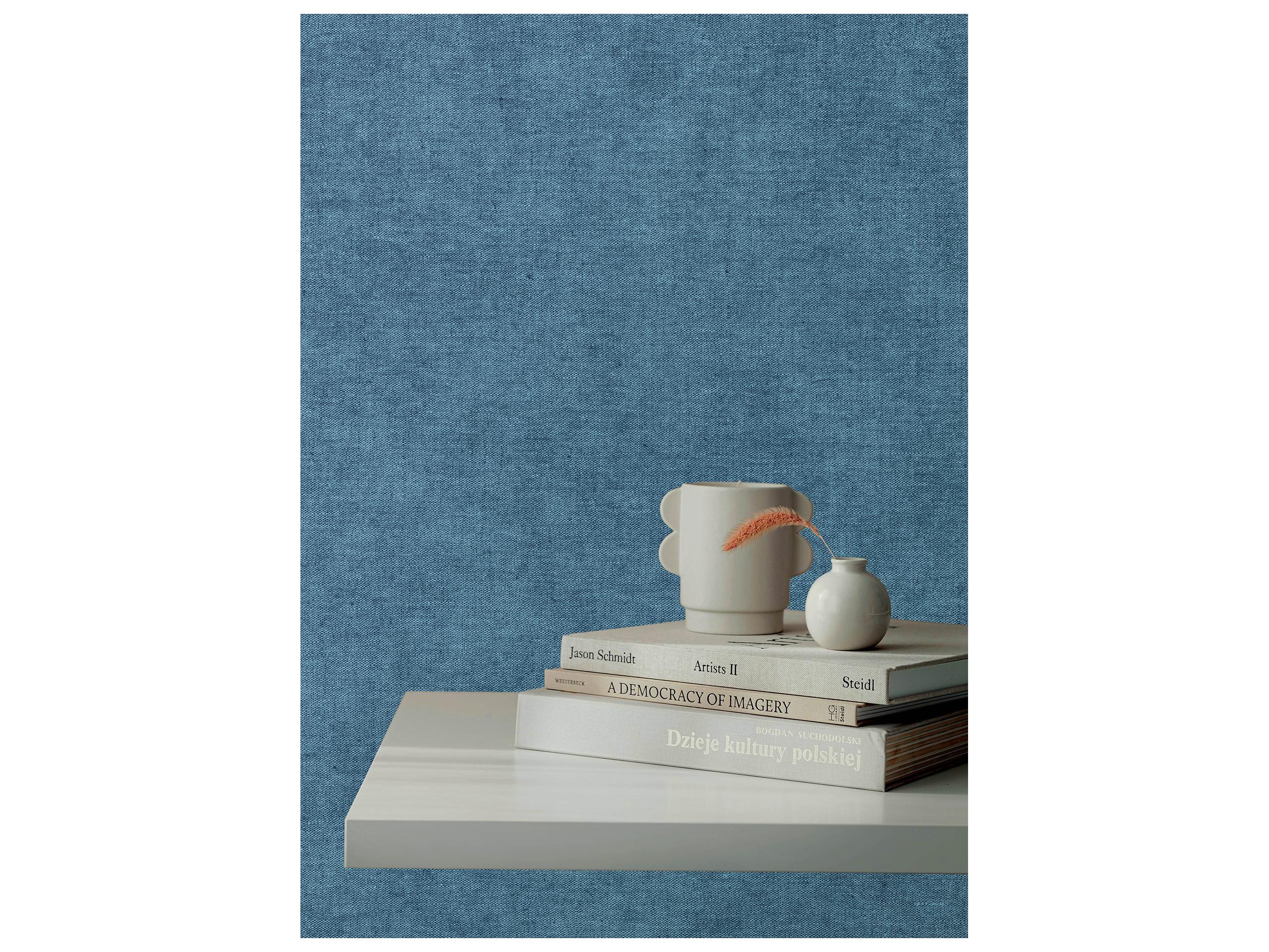 York Wallcoverings Portofino Denim Faux Linen Wallpaper