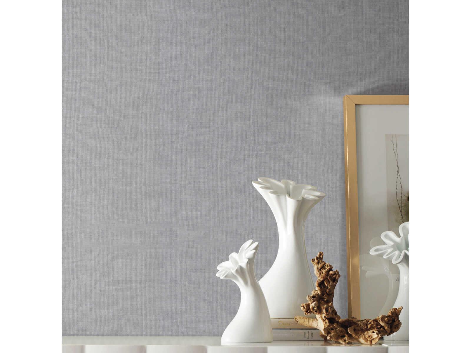 York Wallcoverings Signature Textures Silver Gesso Weave Wallpaper