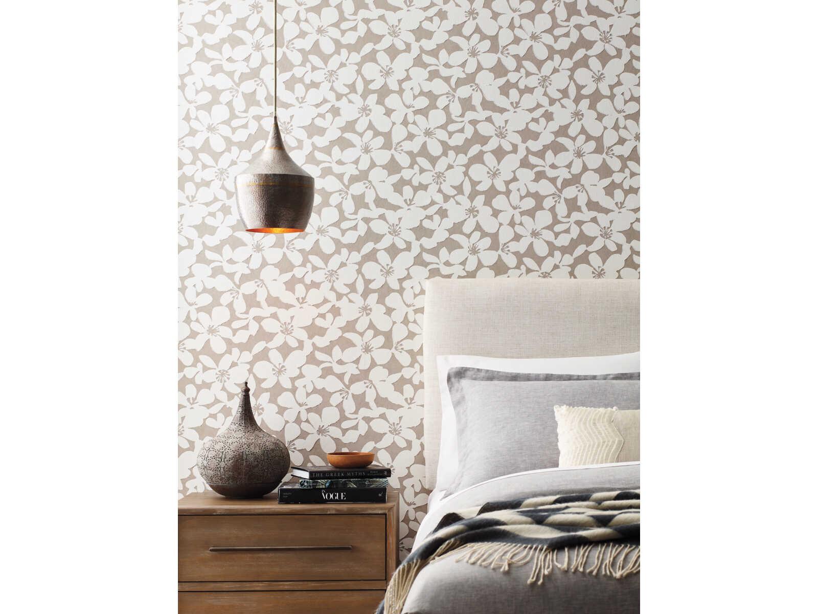 York Wallcoverings Antonina Vella Boho Luxe Brown Free Spirit Wallpaper