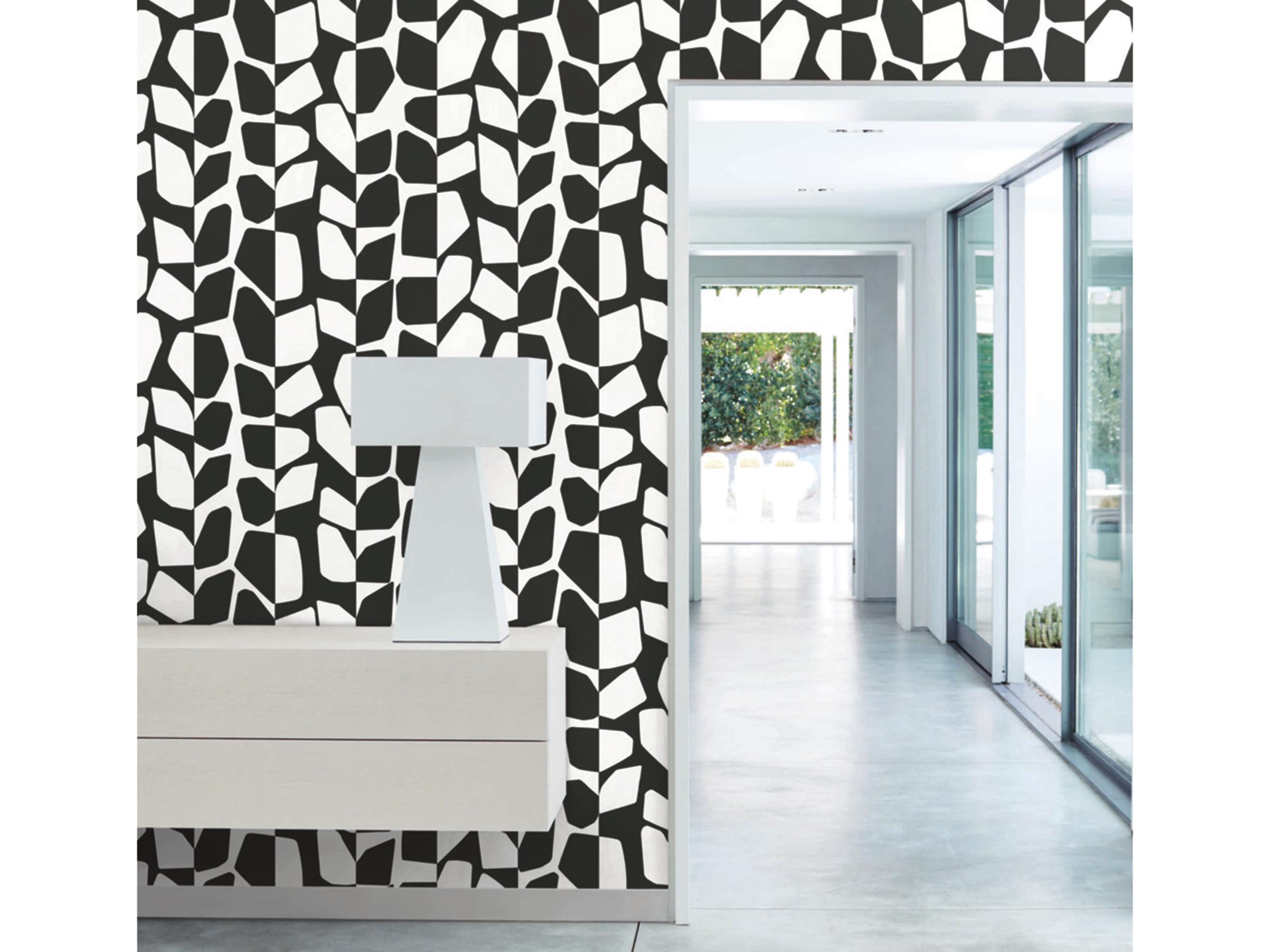 York Wallcoverings Black & White Resource Library Black White Primitive Vines Wallpaper