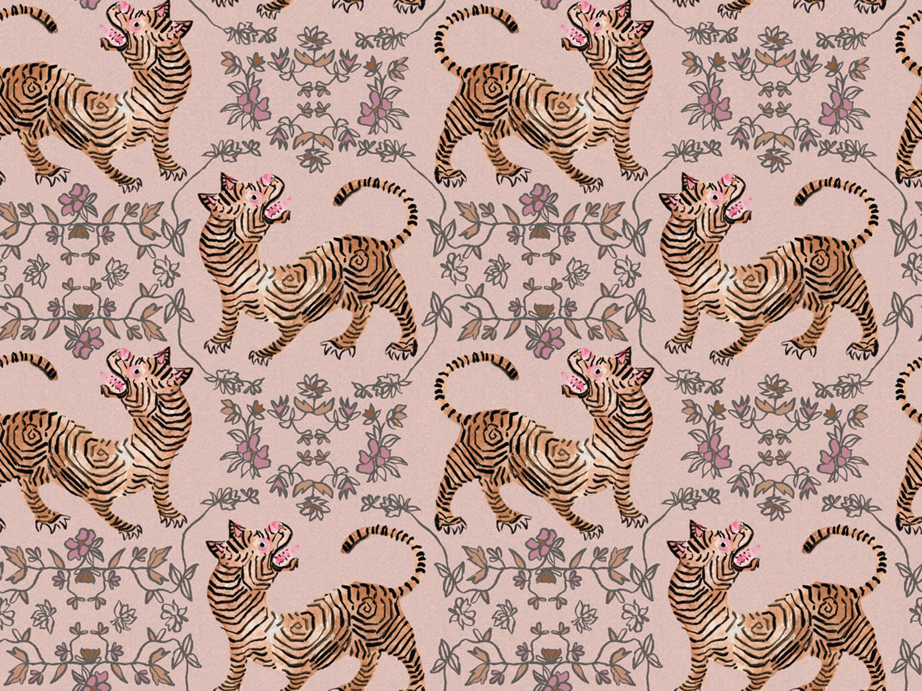 York Wallcoverings Lemieux et Cie Light Pink Ferrandi Wallpaper