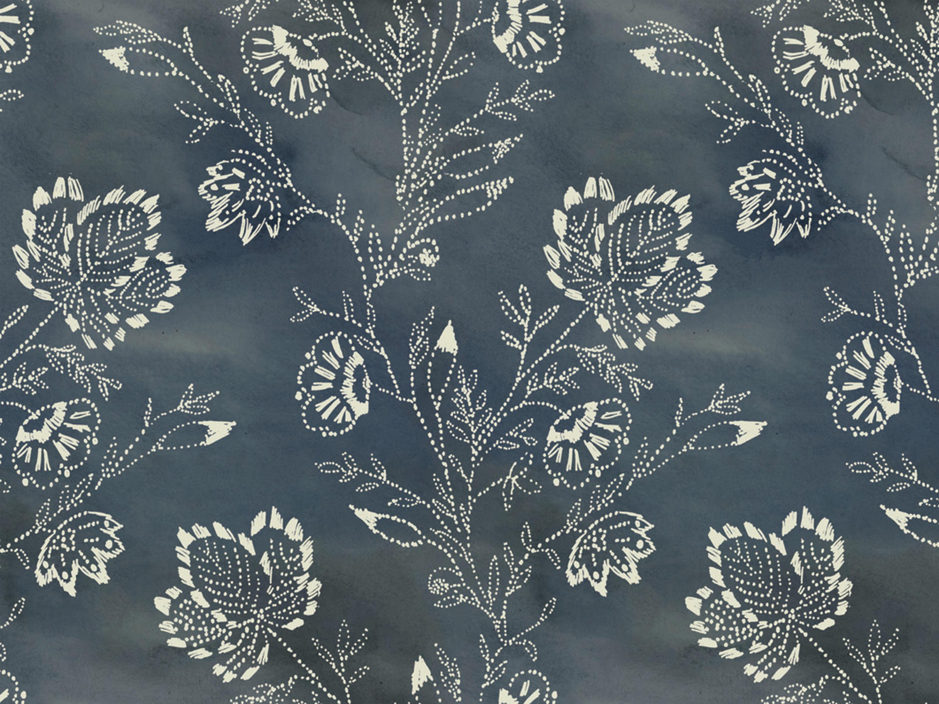 York Wallcoverings Lemieux et Cie Blue Barbier Wallpaper